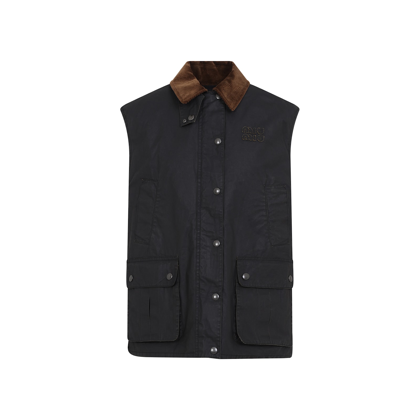 Miu Miu Corduroy Collar Jacket In Black