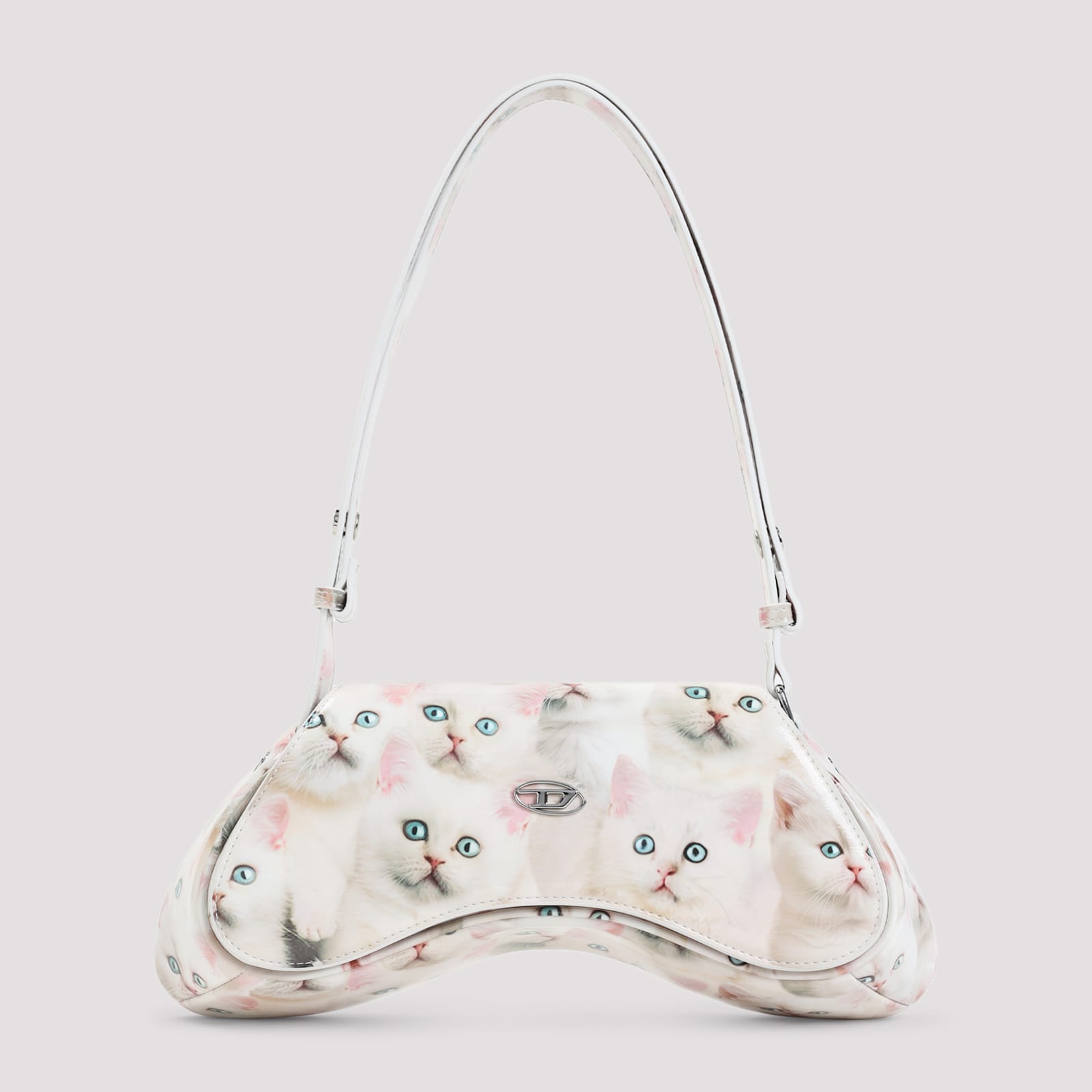 Diesel Gaming Controller-inspired White Polyurethane Handbag In Multi