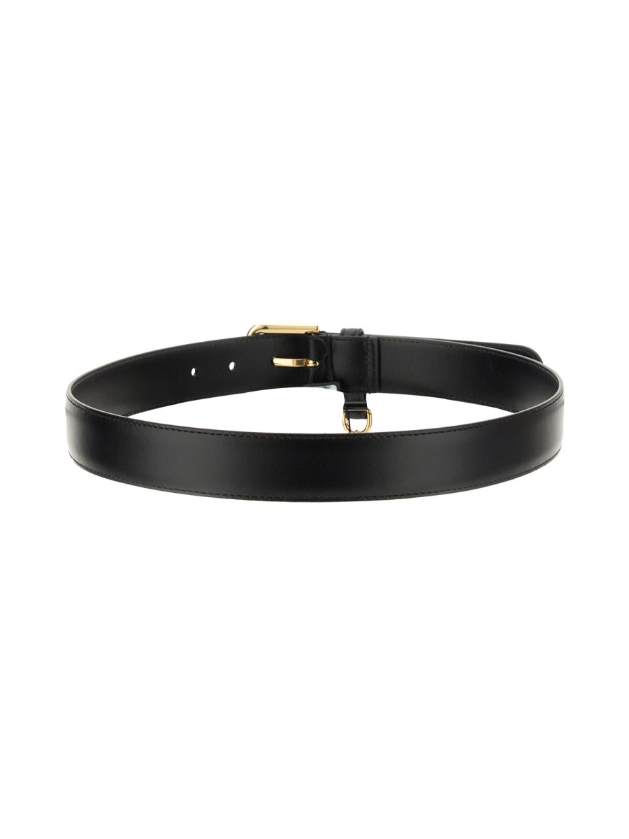 Shop Dolce & Gabbana Dg Logo Belt In Black