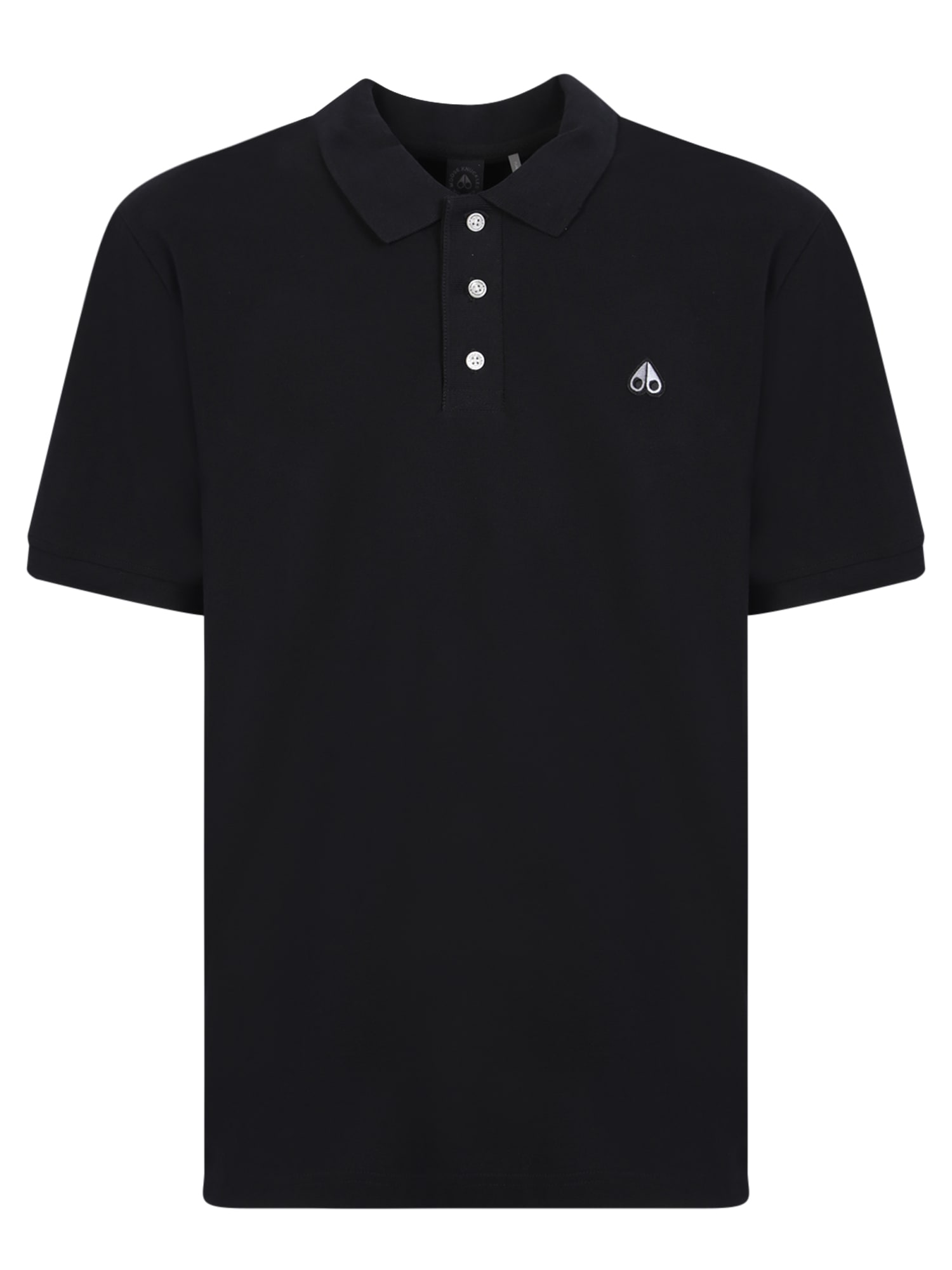 Shop Moose Knuckles Black Polo Shirt