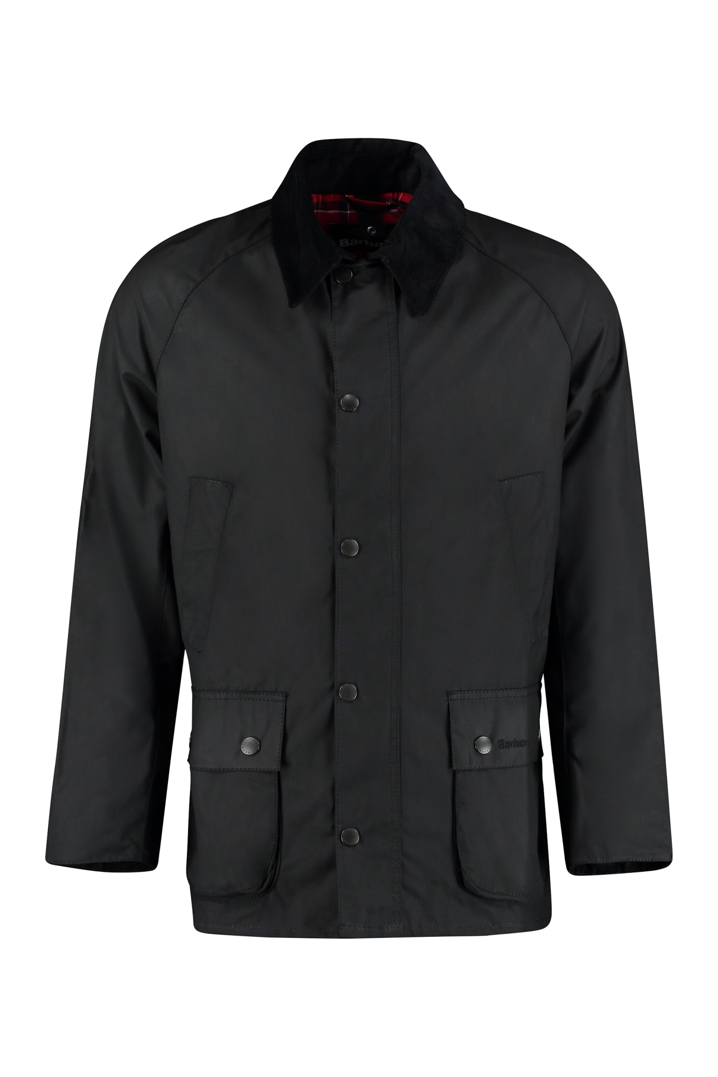 Shop Barbour Ashby Wax Zippered Cotton Jacket In Black