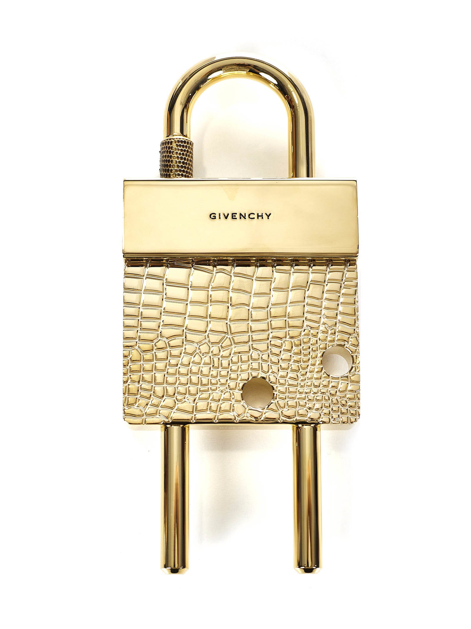 Shop Givenchy Maxi Padlock Key Ring In Golden