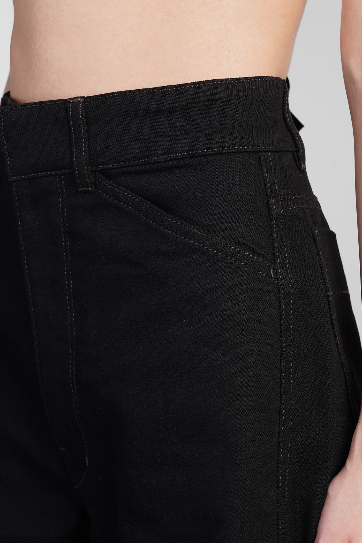 Shop Lemaire Jeans In Black Cotton