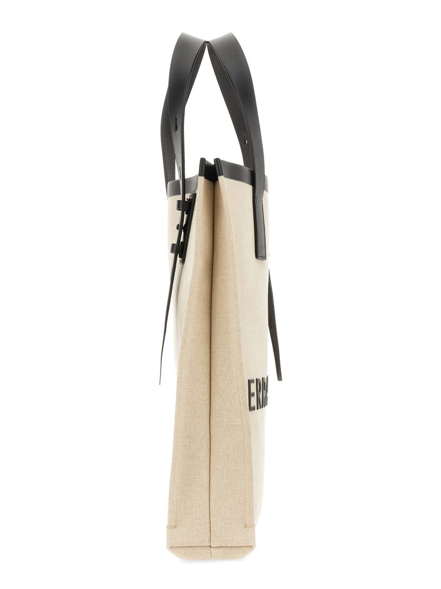 Shop Ferragamo Tote Bag With Logo In Beige