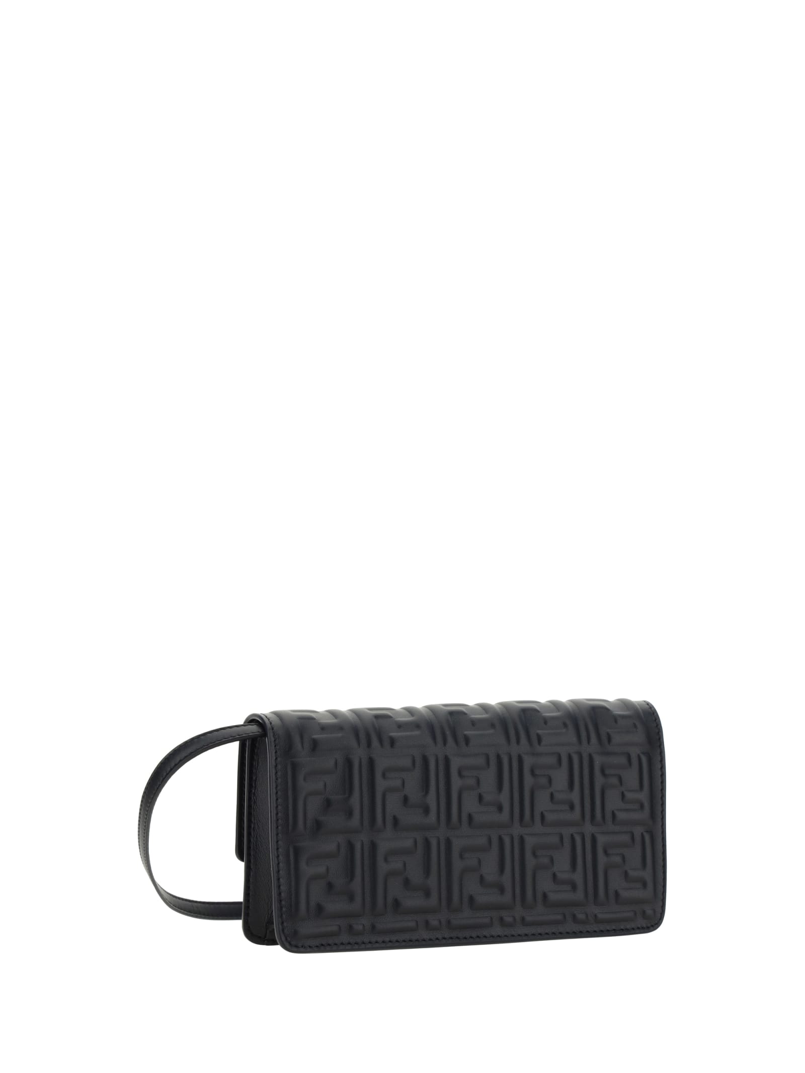 Shop Fendi Matisse Chain Wallet In Black