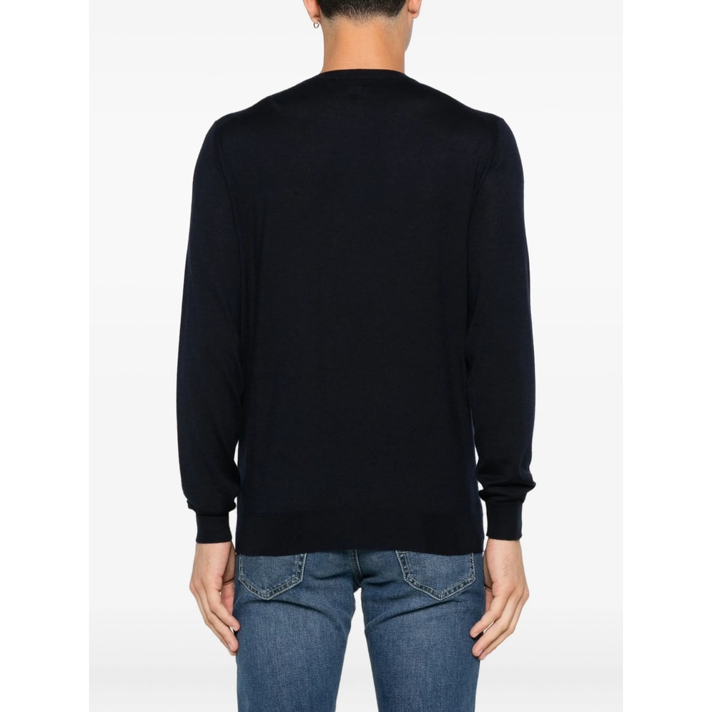 Fedeli Round-neck Long-sleeve Top In Black