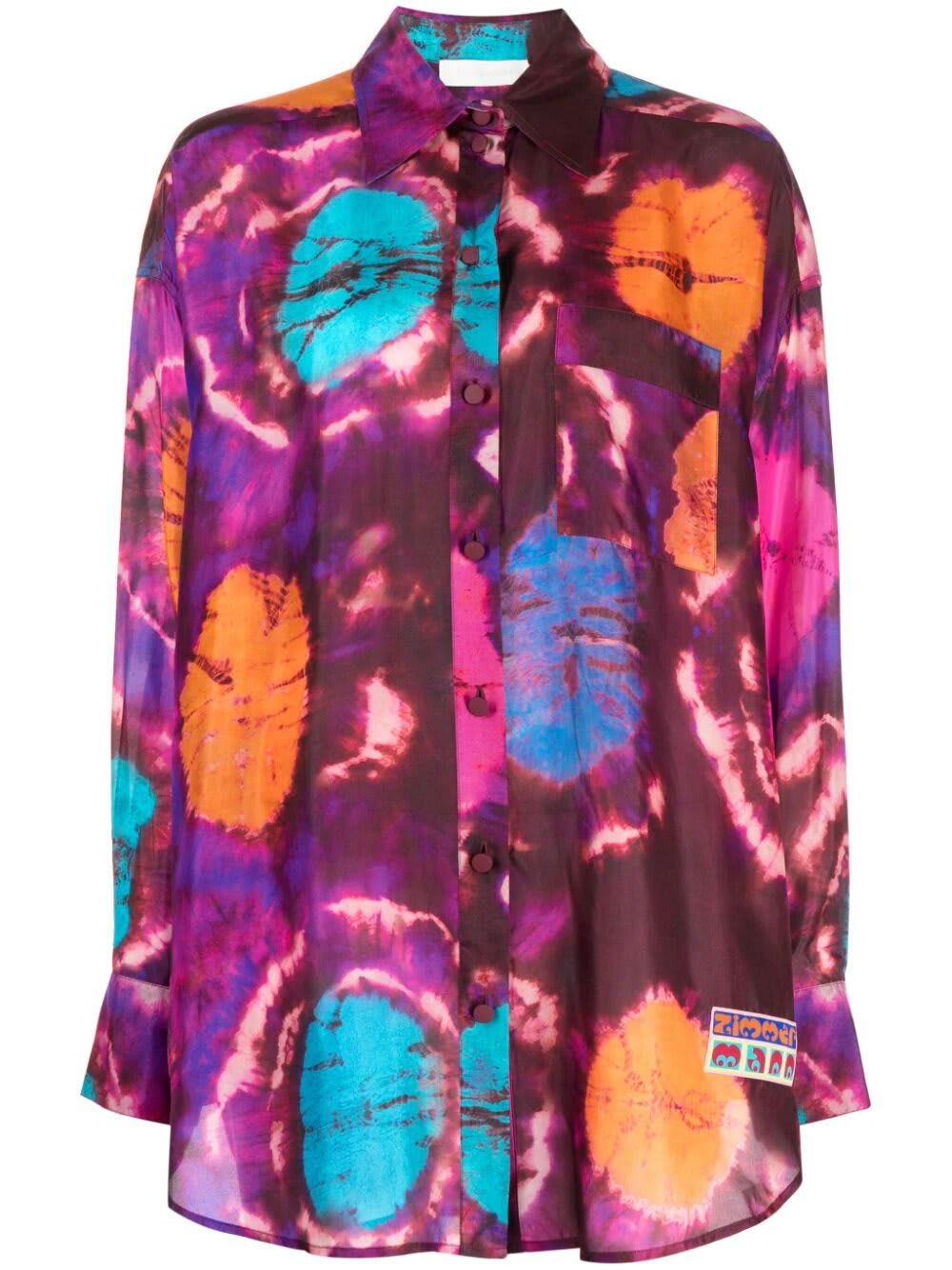 Shop Zimmermann Camicia In Seta Tie Dye In Tdmu Multic