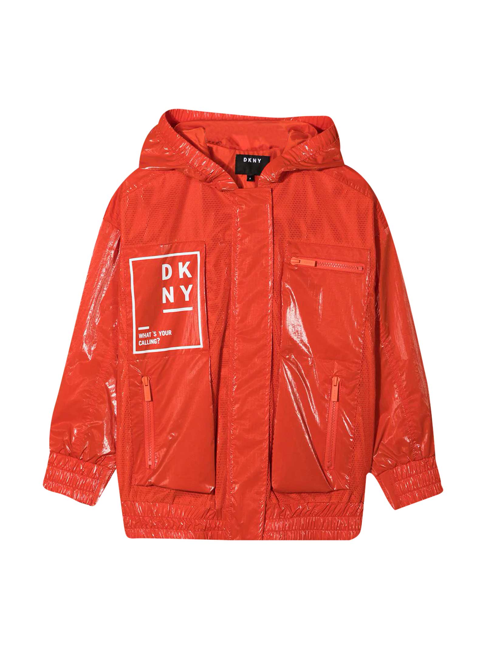 Shop Dkny Red Teen Jacket In Papavero