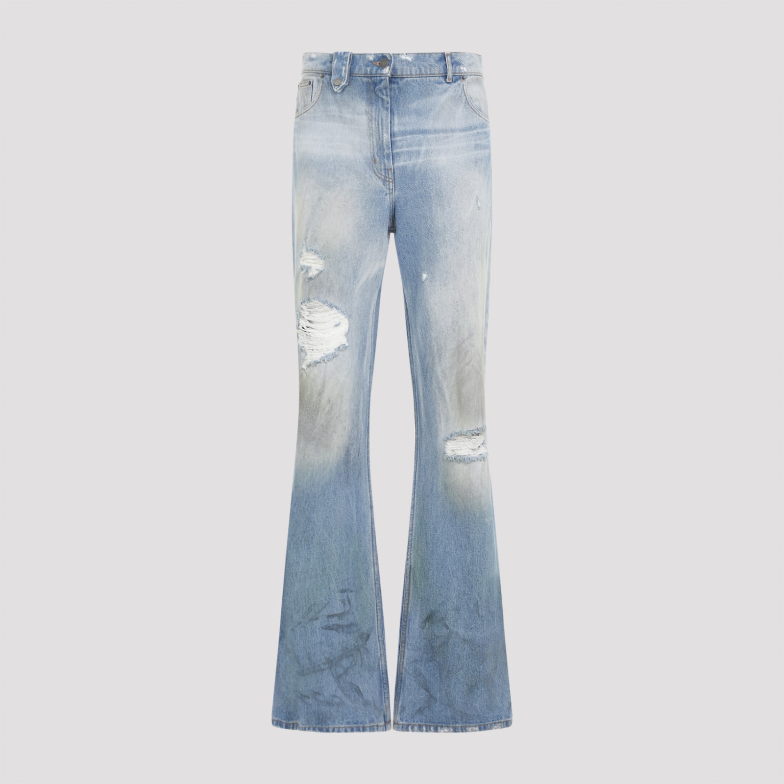 Shop Egonlab Samy Wide Leg Jeans In Denim Blue