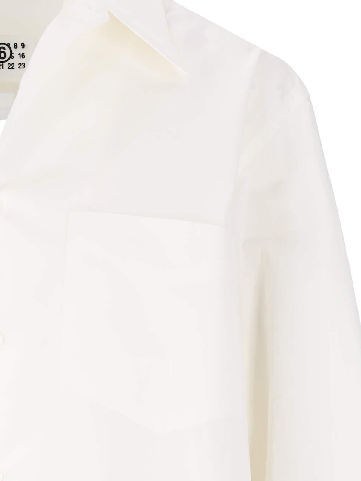 Shop Mm6 Maison Margiela Cut Out Detailed Buttoned Shirt In White
