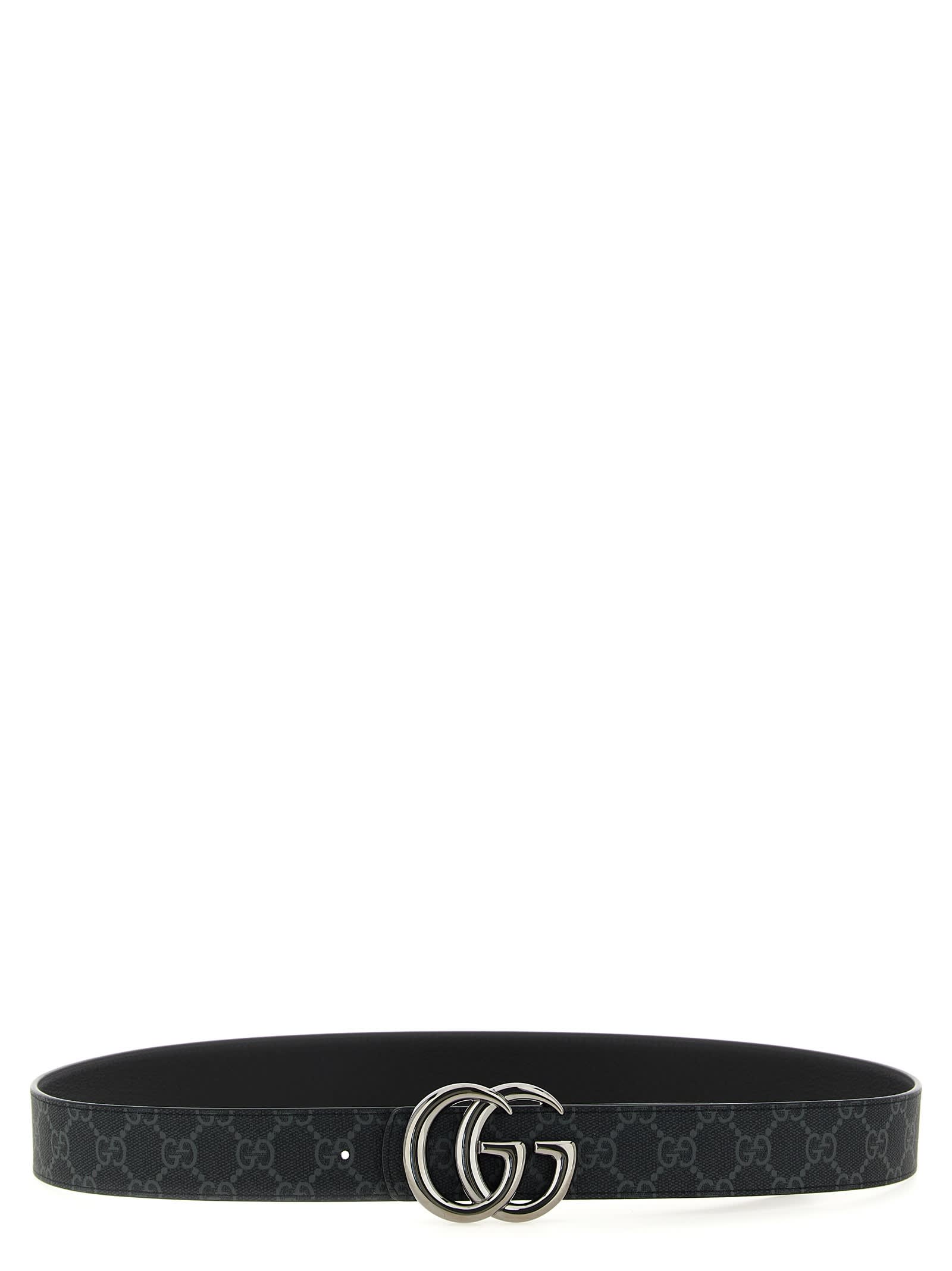 Gucci Gg Marmont Reversible Belt In Black