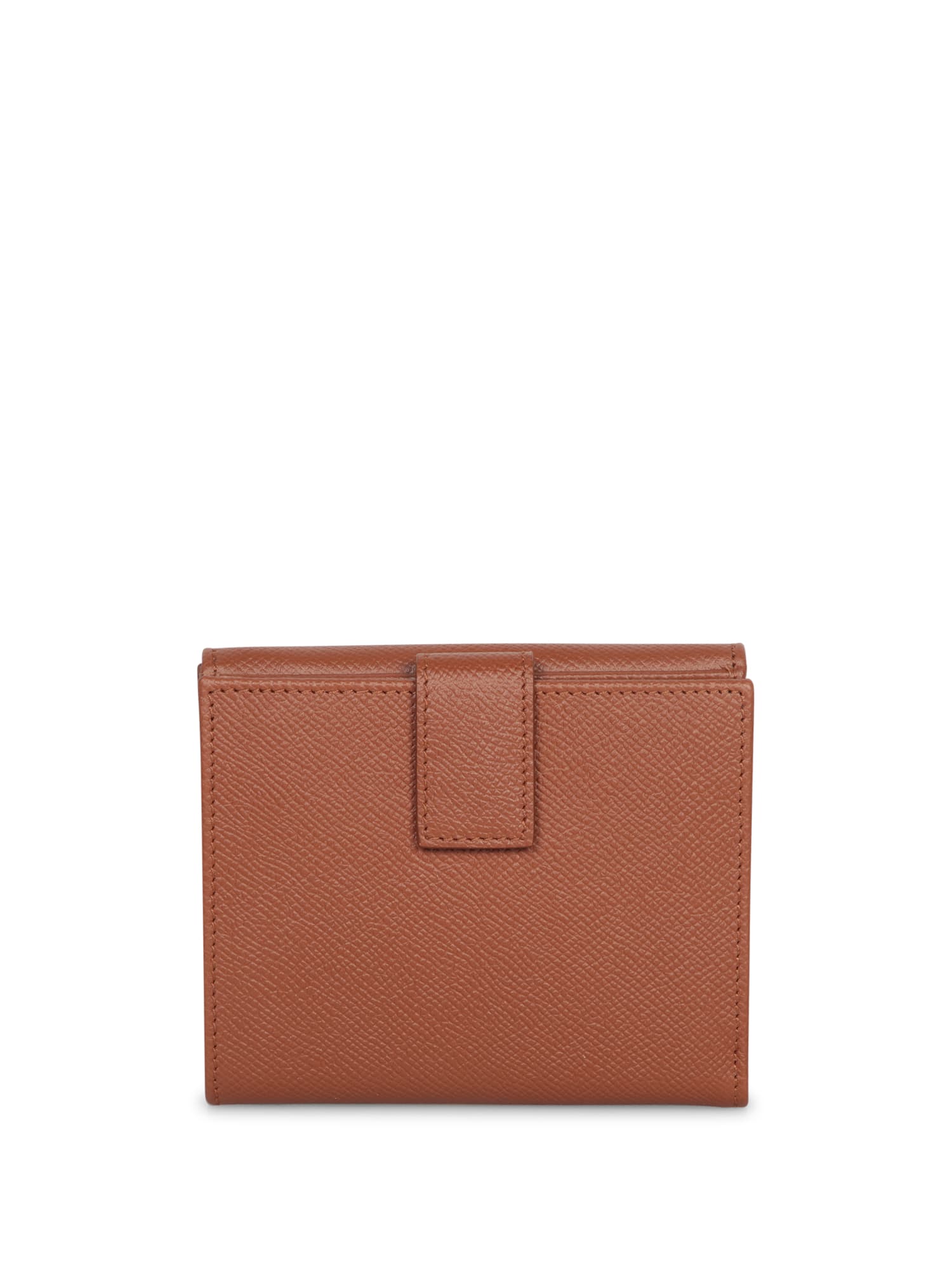 FERRAGAMO GANCINO CLIP BROWN WALLET 