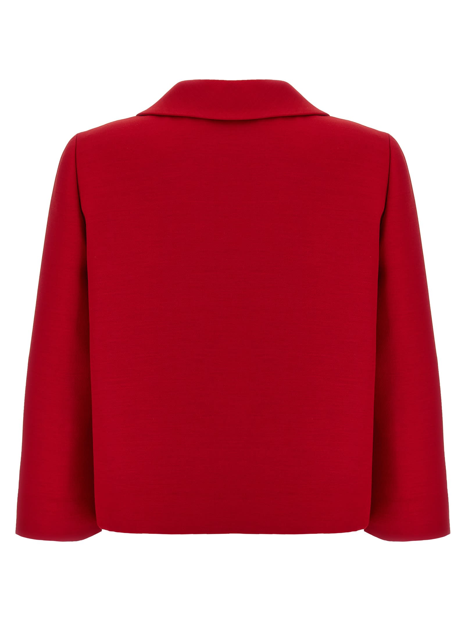 Valentino Blazer  Garavani Crepe Couture In Red