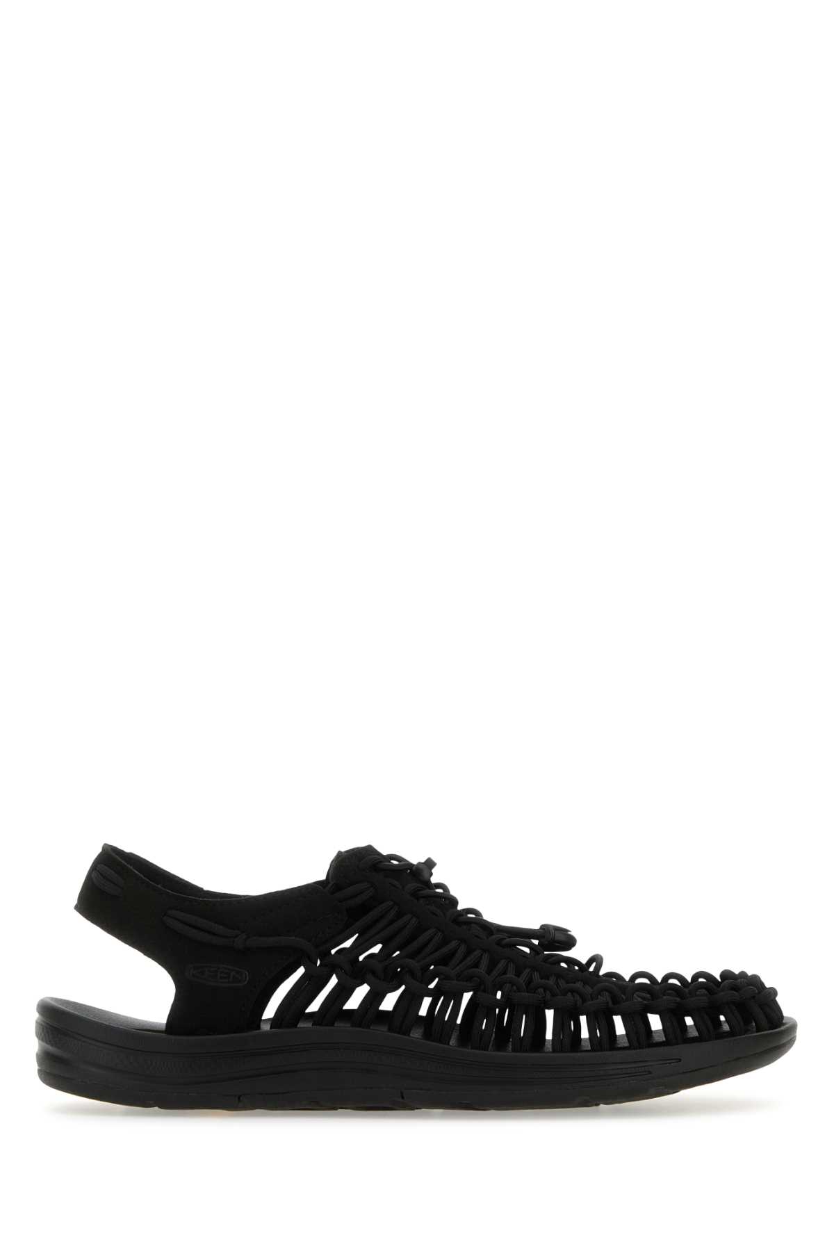 Black Fabric And Rubber Uneek Sneakers