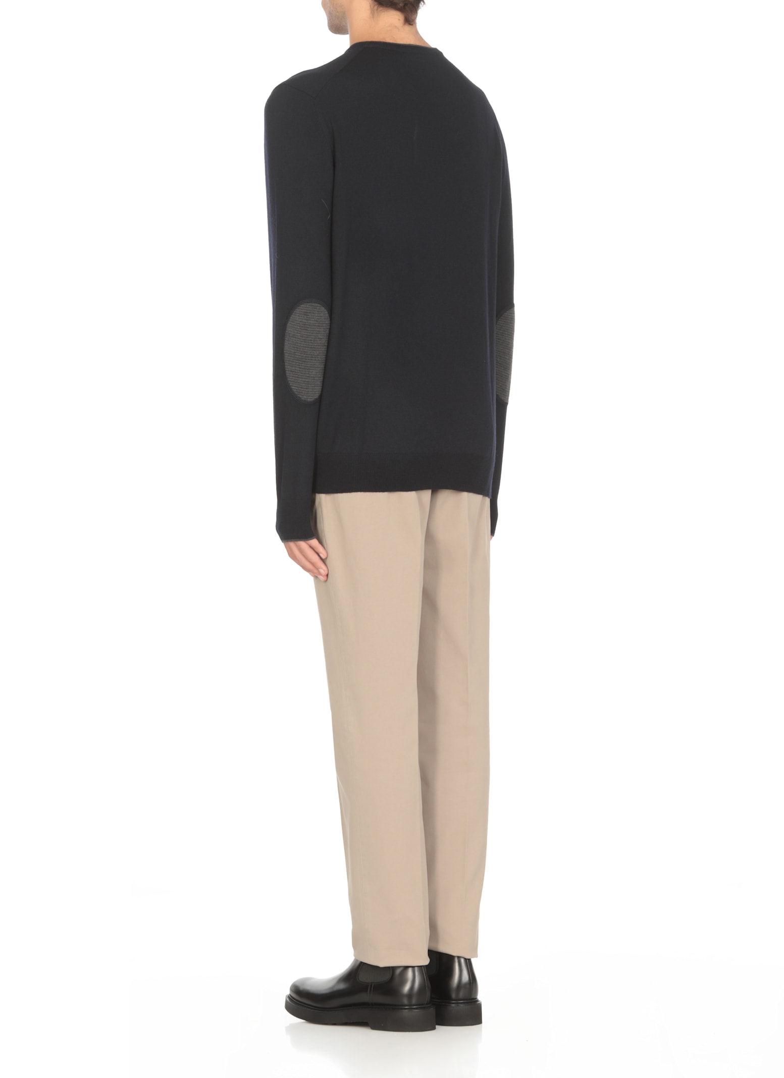 Fay Jumper In Shaved Wool Knit In Blue
