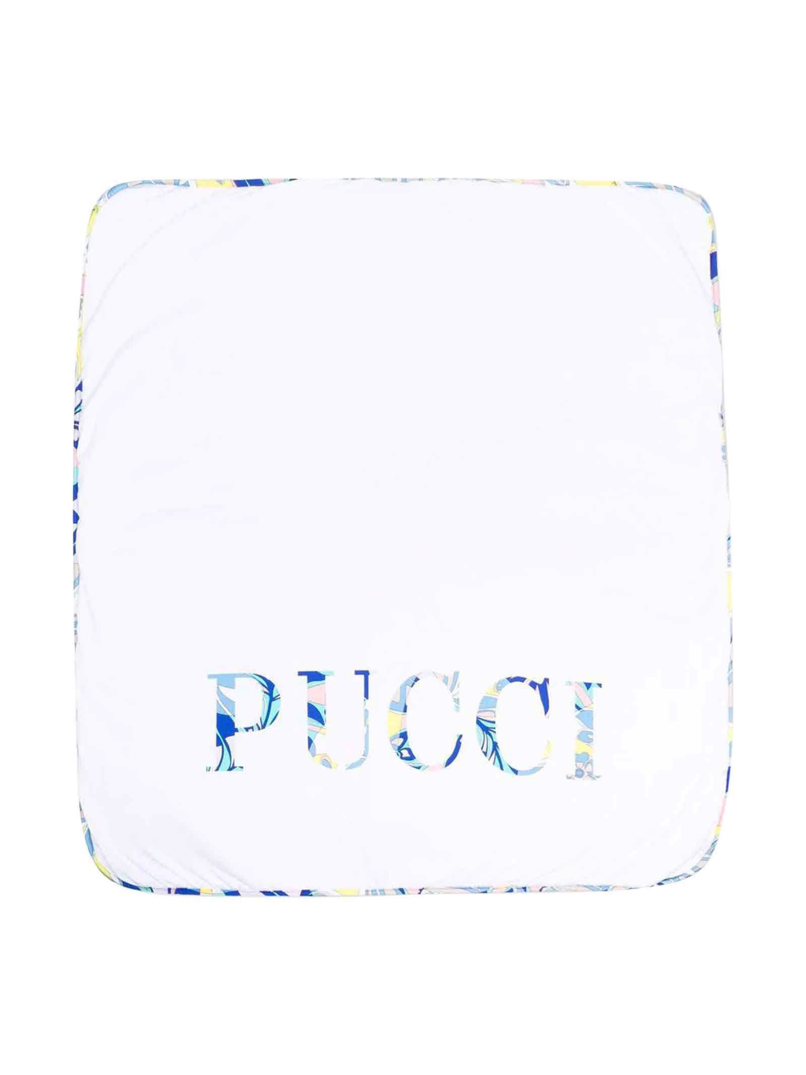 Emilio Pucci White Baby Blanket