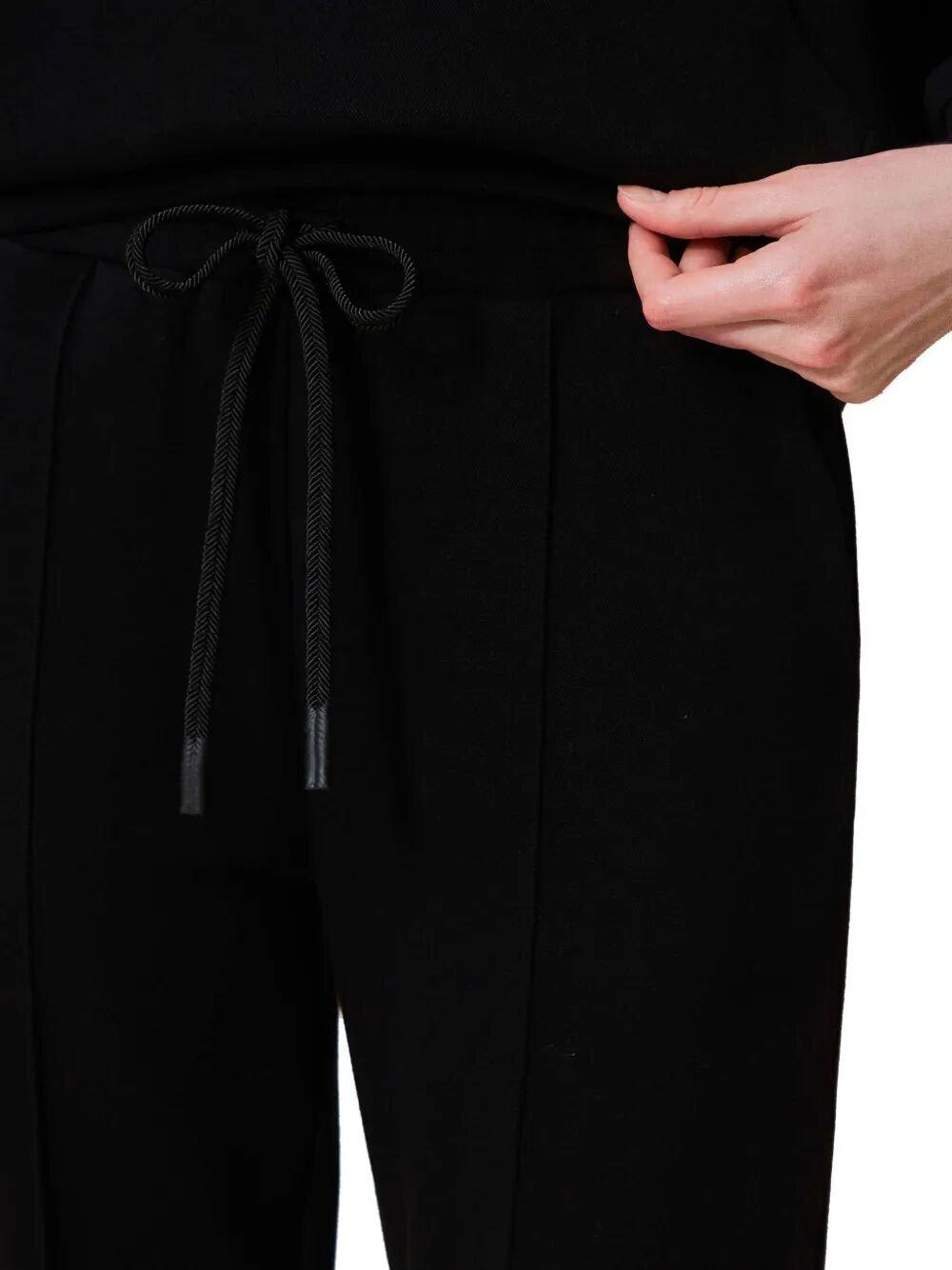 Twinset Twin-set Relaxed Fit Track Pants With Drawstring Waist In Black