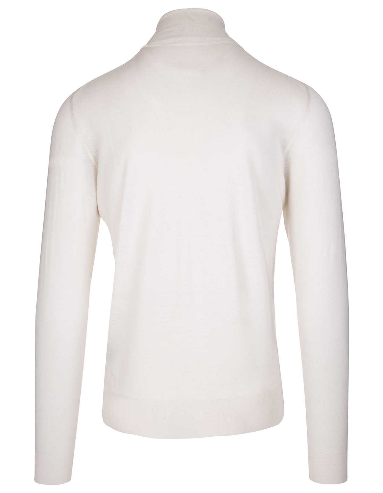 Shop Fedeli White Silk And Cashmere Derby Turtleneck