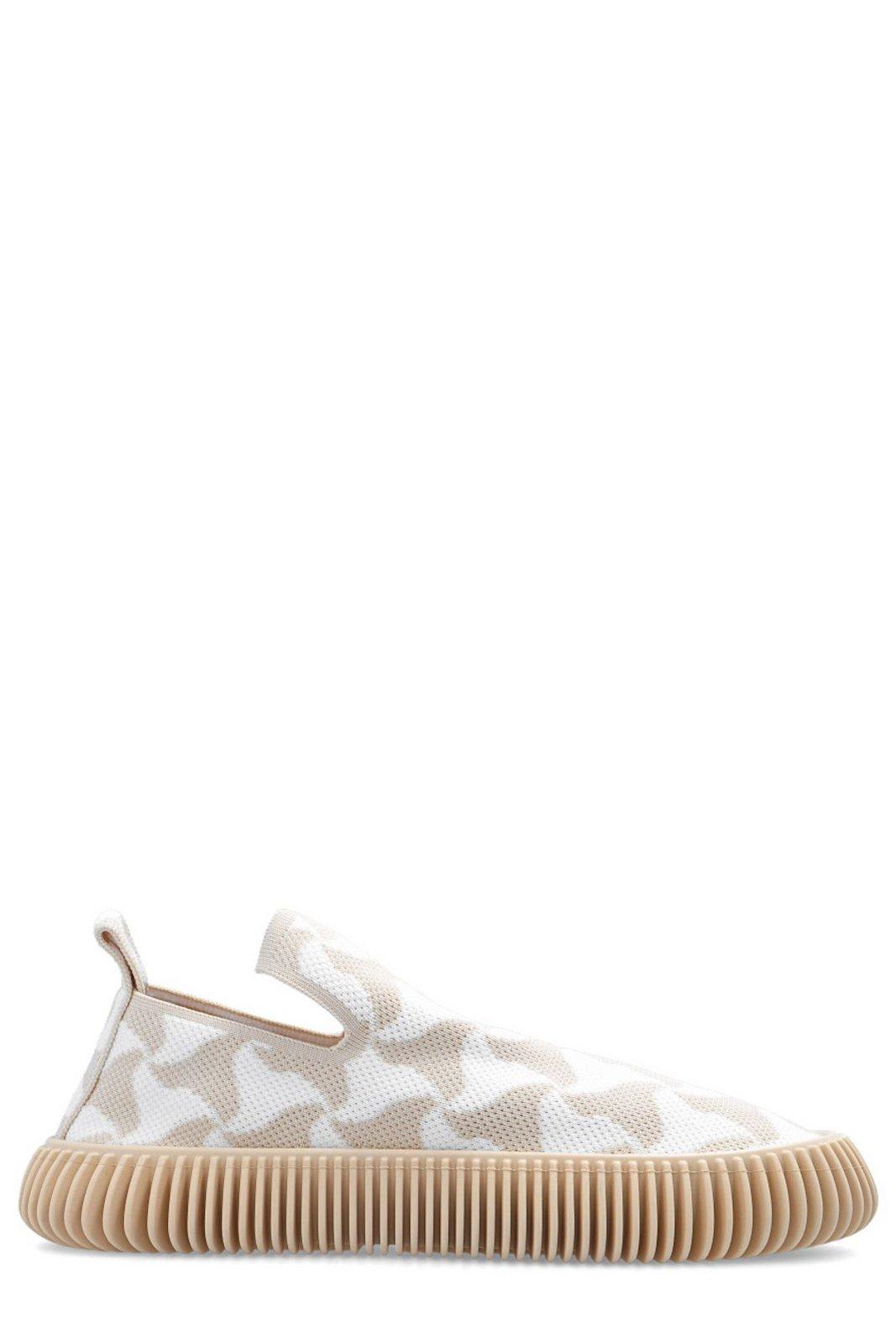 Shop Bottega Veneta Interwoven Designed Slip-on Sneakers In 2629