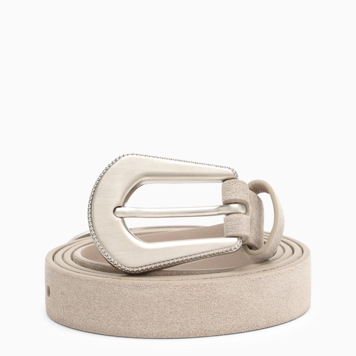 Brunello Cucinelli Hazelnut-coloured Suede Belt In Brown
