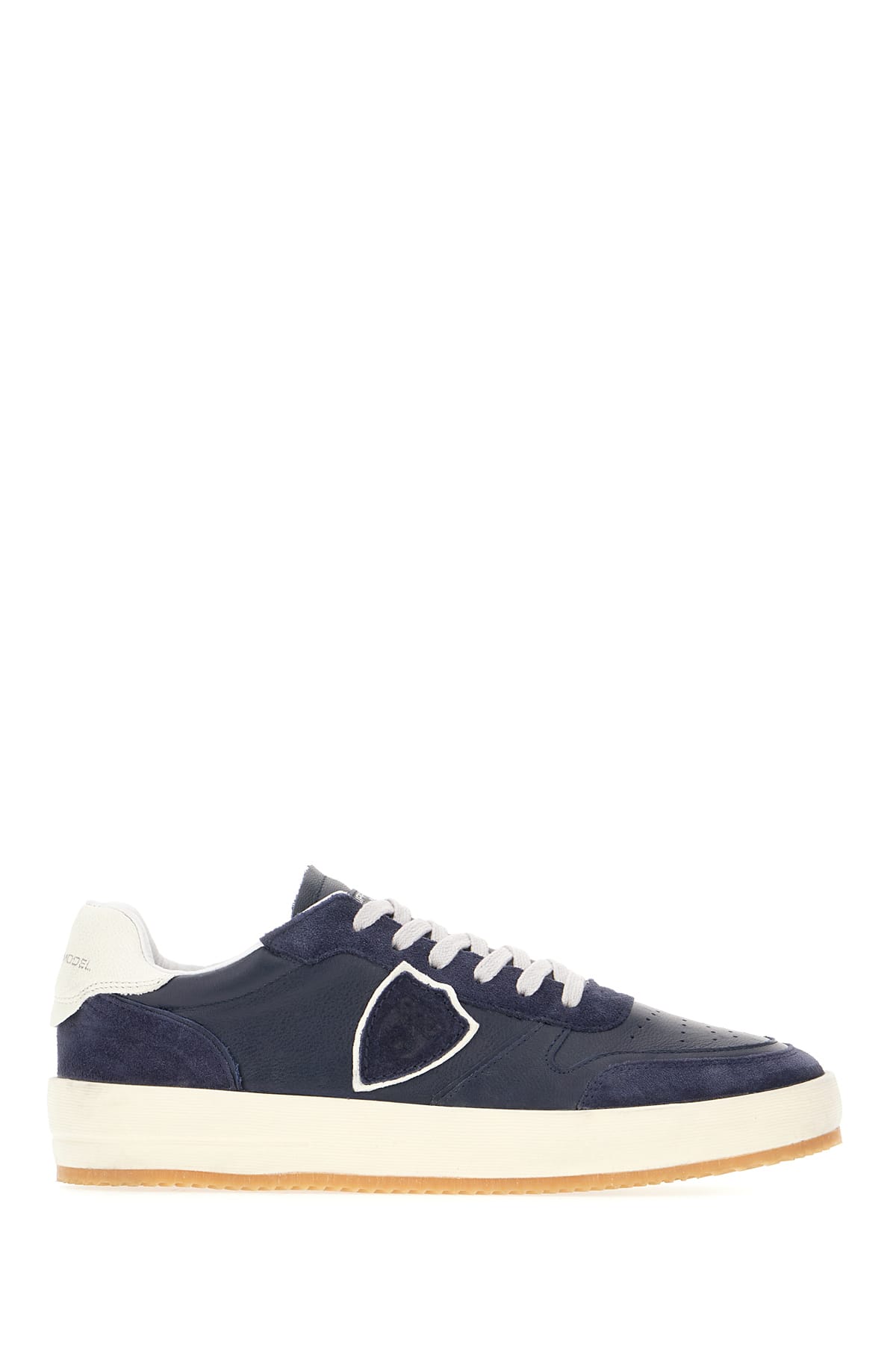 Blue Leather And Suede Nice Low Sneakers