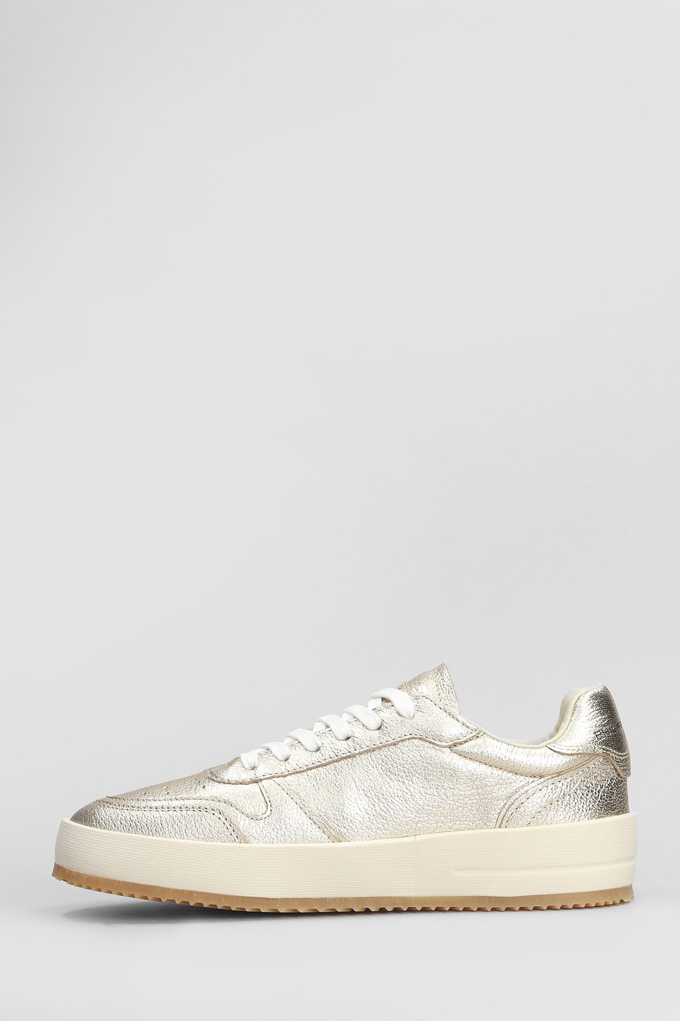 Shop Philippe Model Nice Low Sneakers In Gold Leather