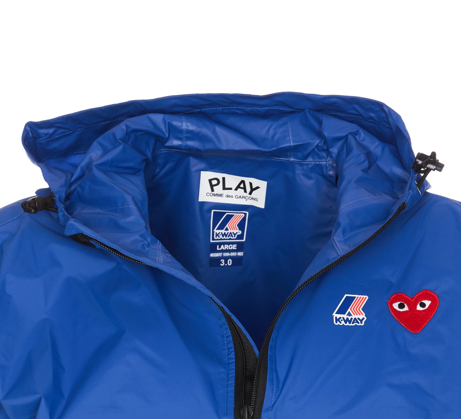Shop Comme Des Garçons Play Cdg Play X K-way Logo Jacket In Blue