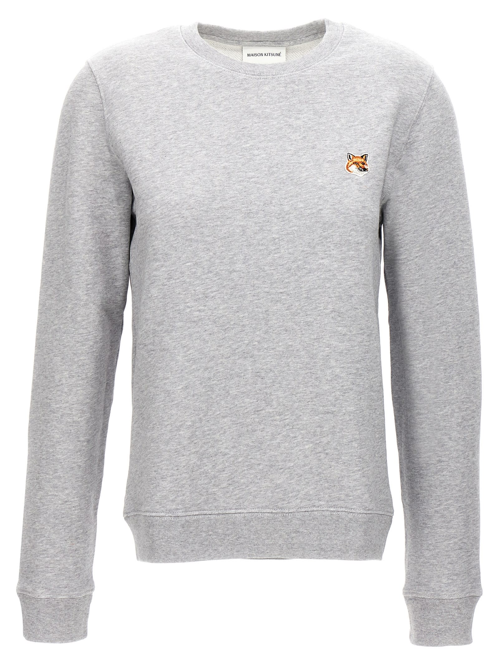 Shop Maison Kitsuné Fox Head Sweatshirt In Gray