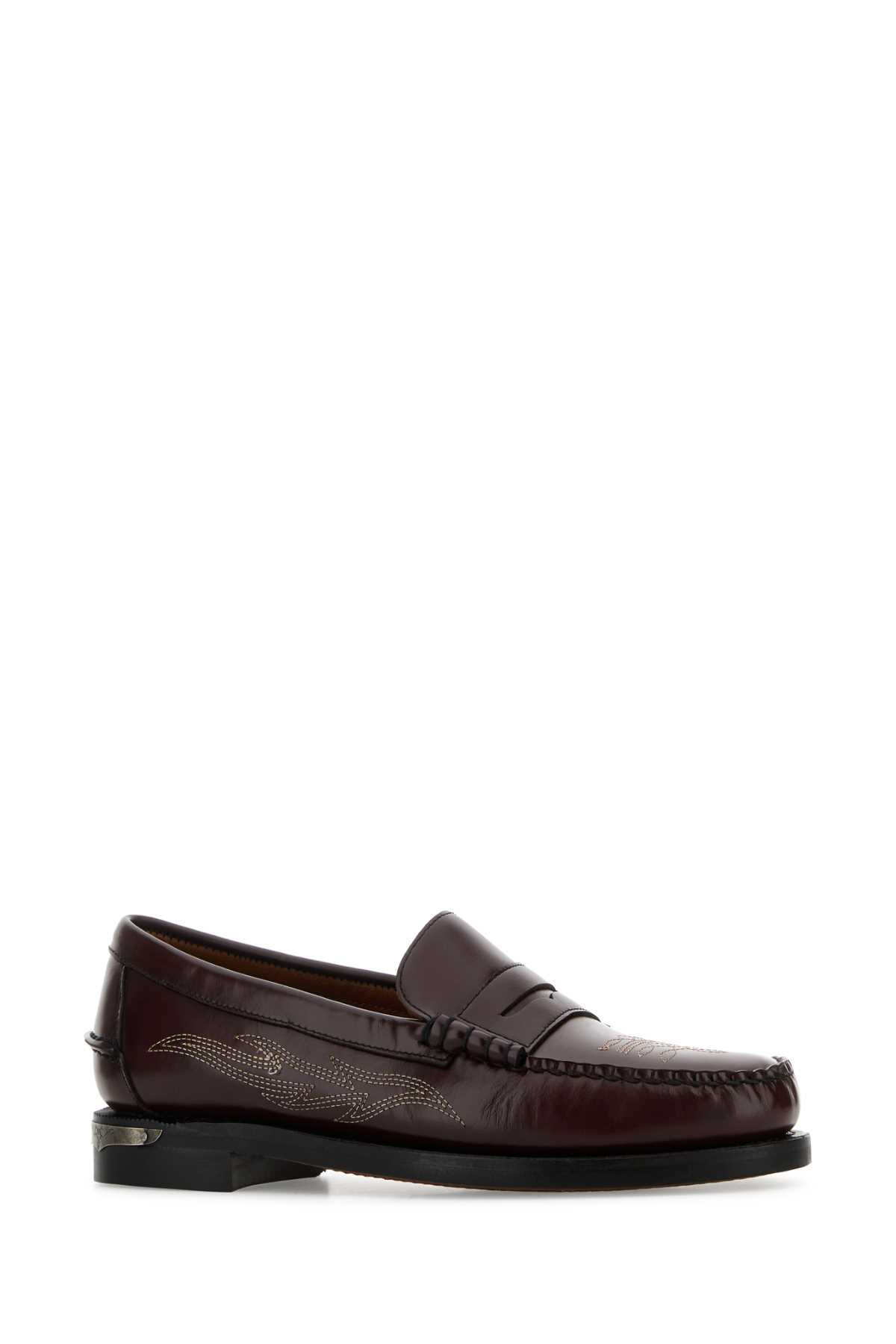 Sebago Burgundy Leather Dan El Paso Loafers In Burgundy