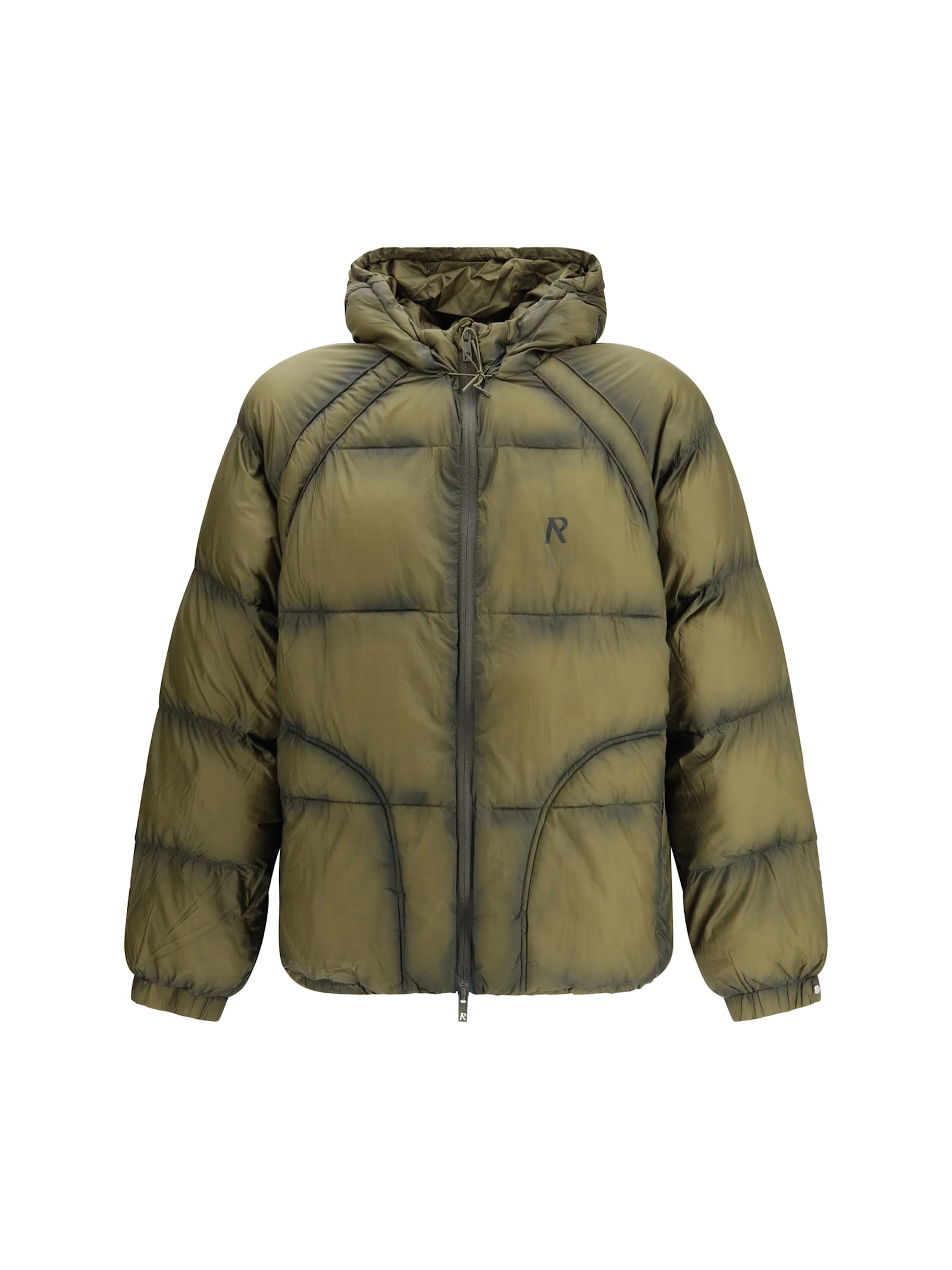 Represent Hooded Nylon Puffer Jacket In Green