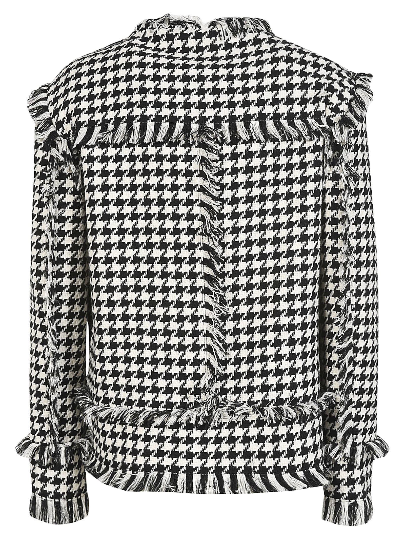 MSGM HOUNDSTOOTH FRAYED JACKET,11278490