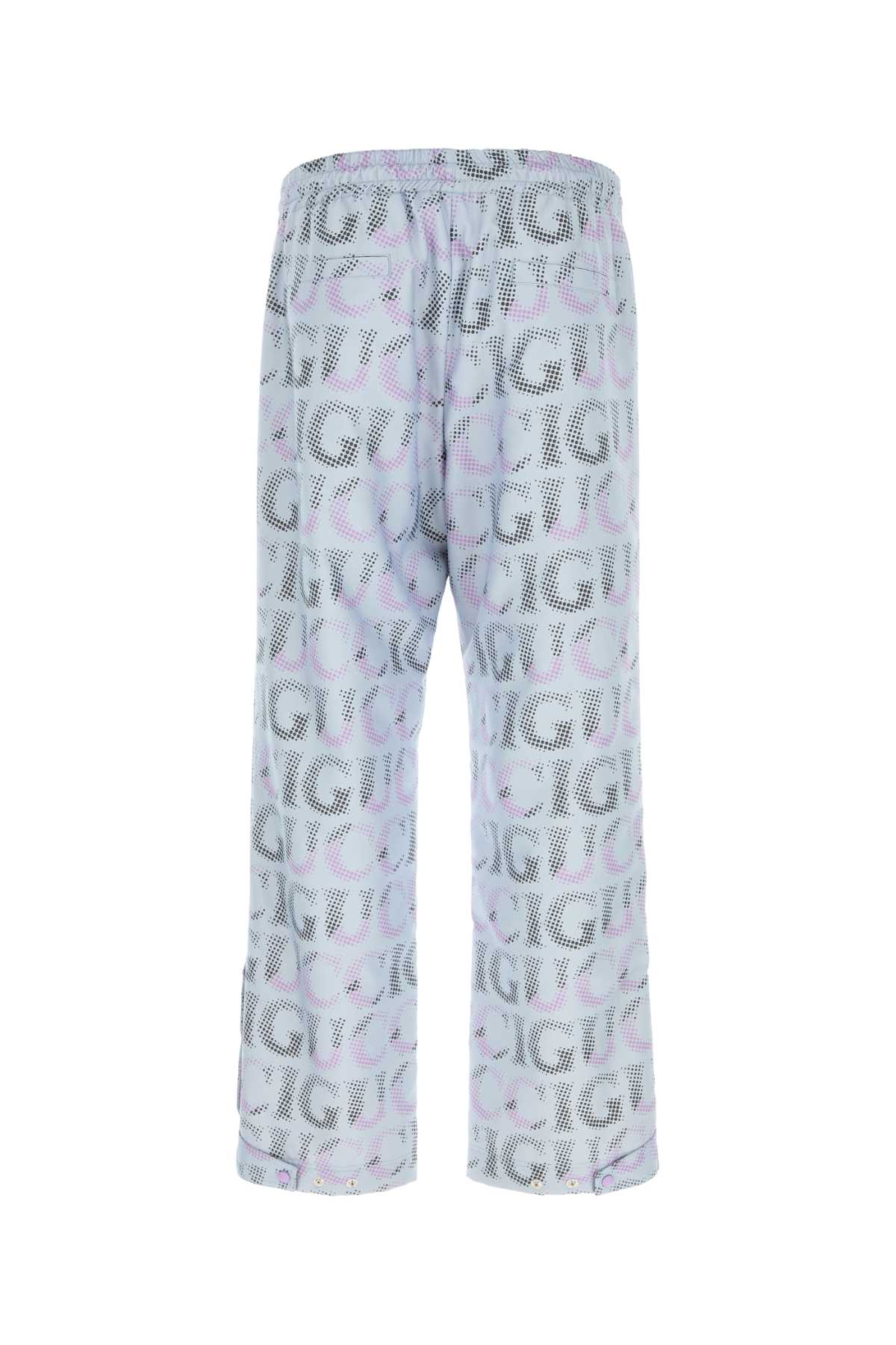 Shop Gucci Printed Polyester Pant In Cloudlilacmc