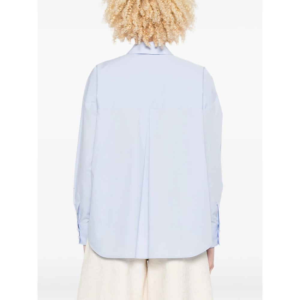 Vivetta Bow-detail Buttoned Shirt In Blue