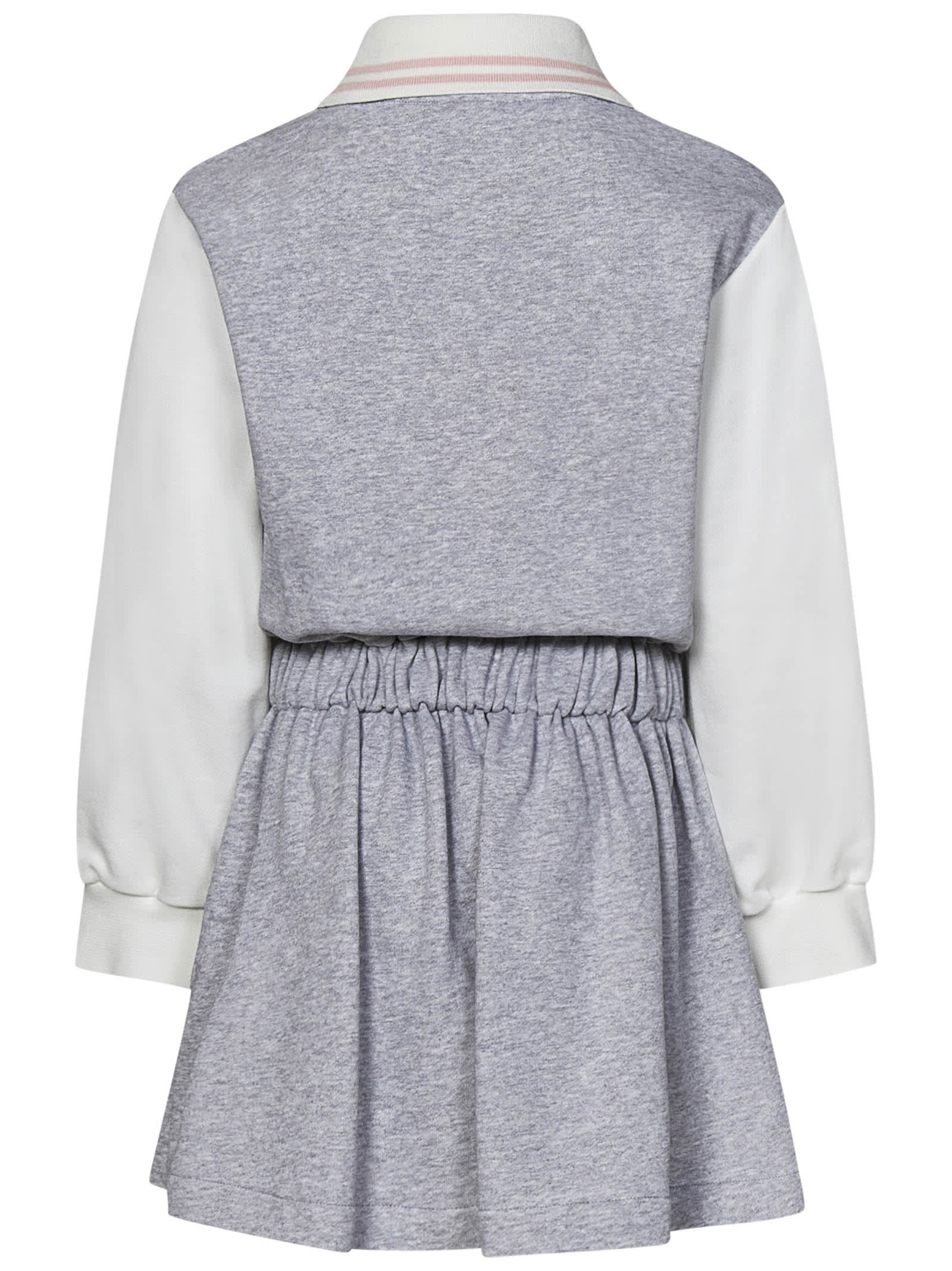 Shop Fendi Dress In Grey/gesso