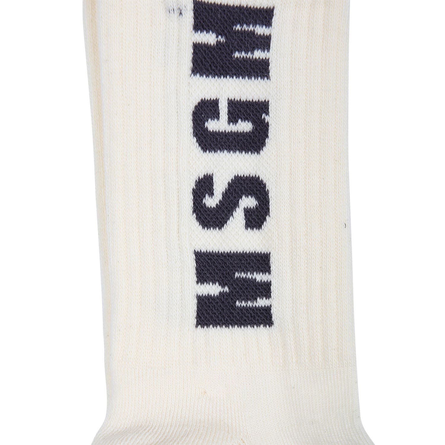 Shop Msgm Ivory Socks For Kids With Logo