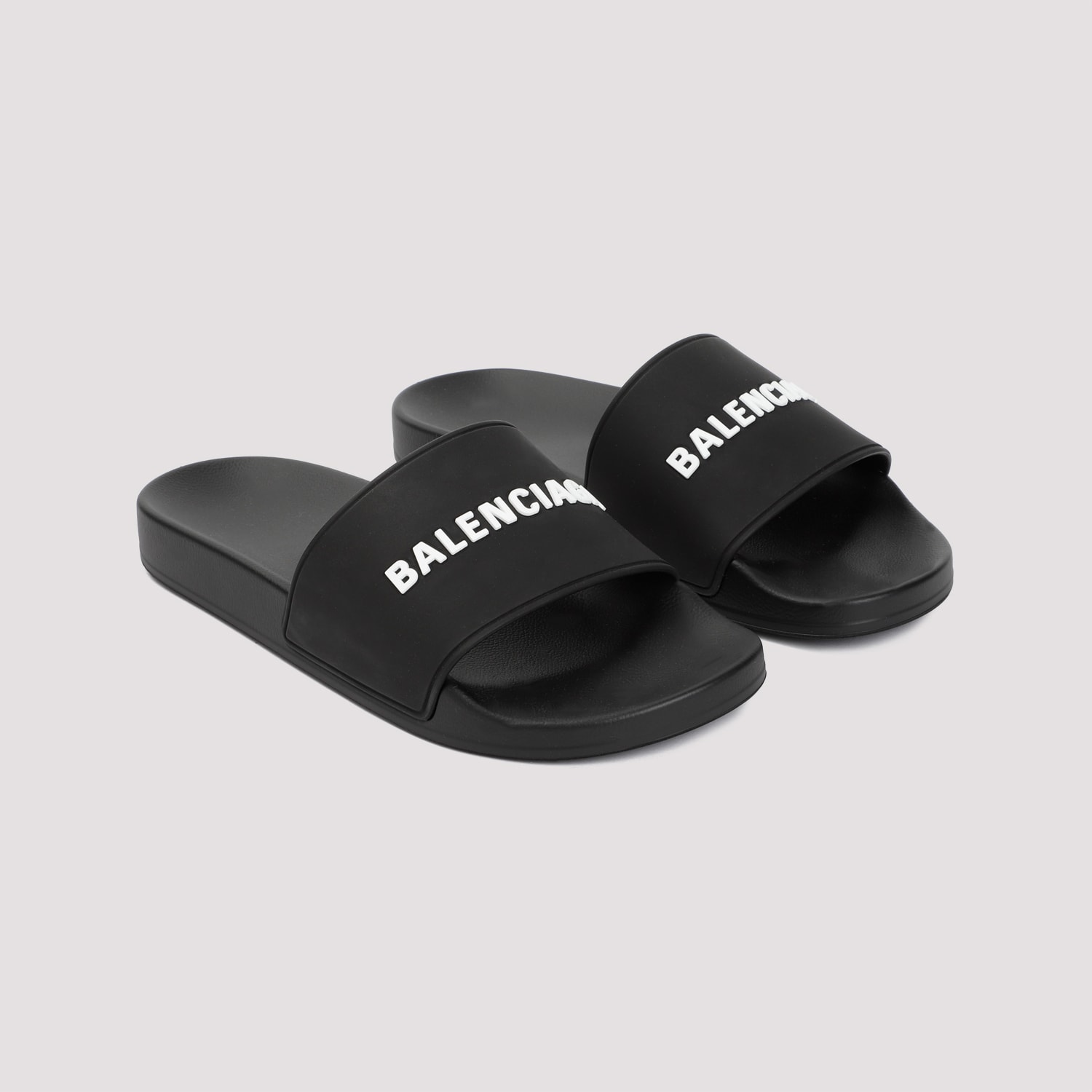 Balenciaga Logo-embossed Pool Slides In Multi
