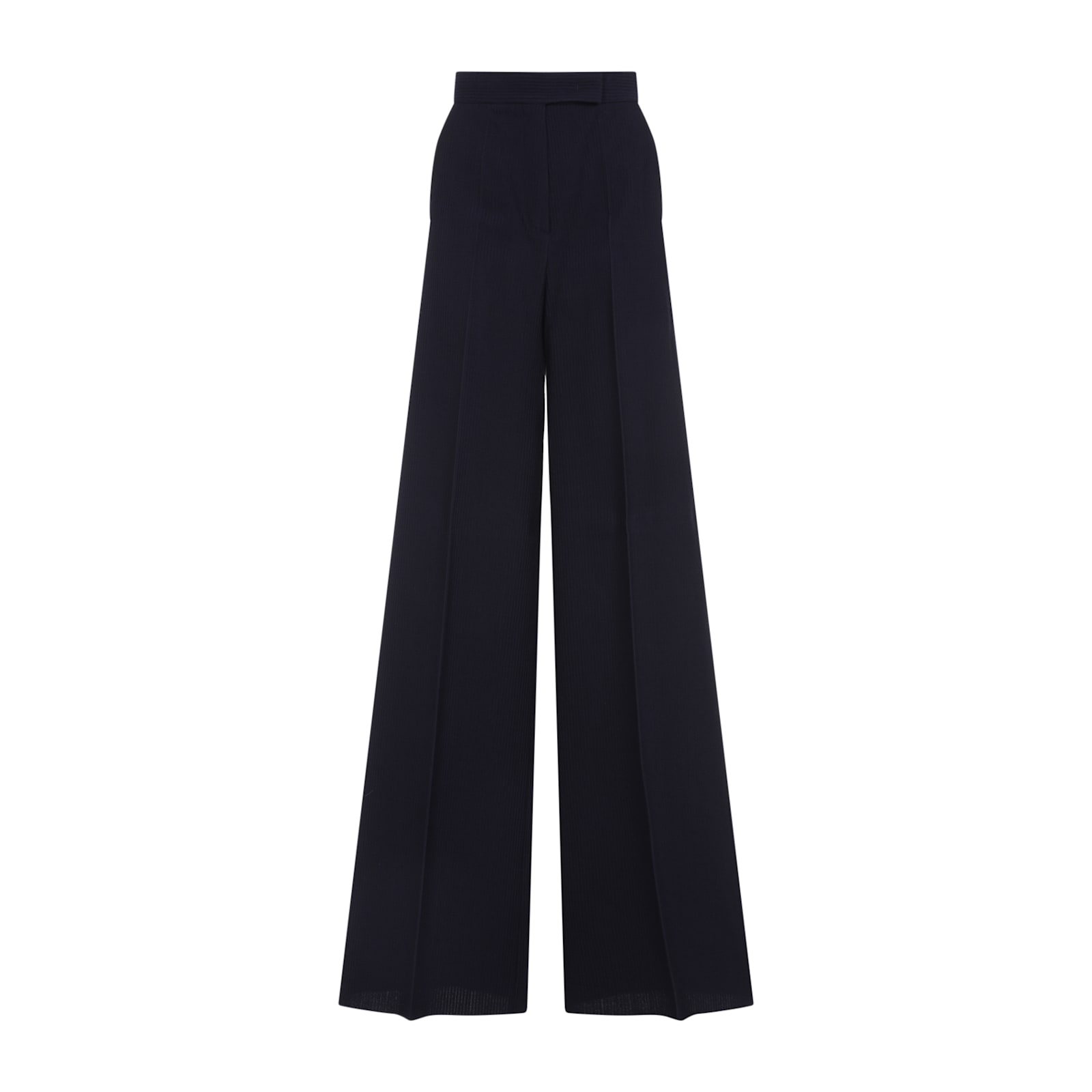 Max Mara Womens Ultramarine Osol Wide-leg Ribbed Stretch-wool Trousers In Blu Marino