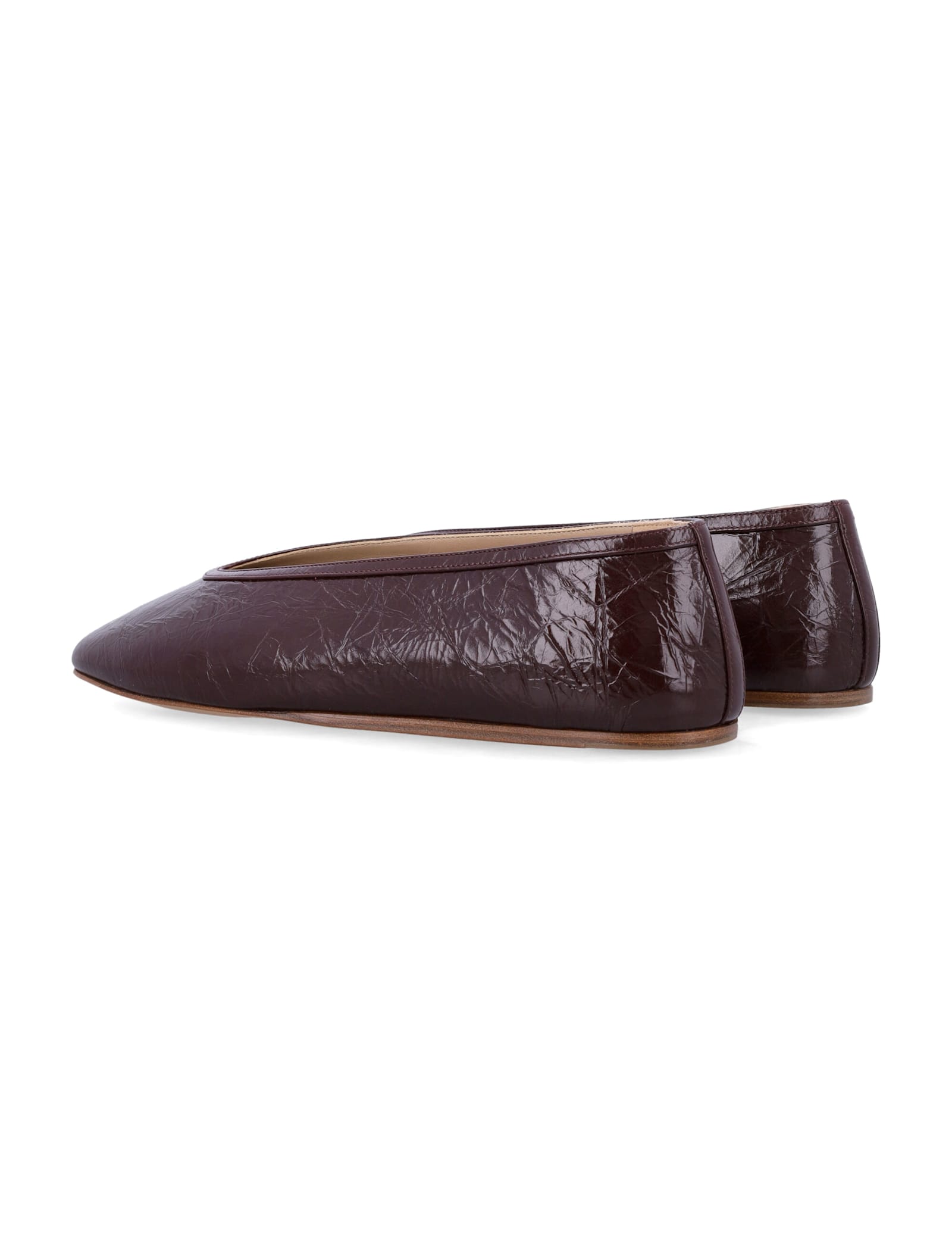 Le Monde Beryl Luna Slippers Auberigne Naplack Leather In Burgundy