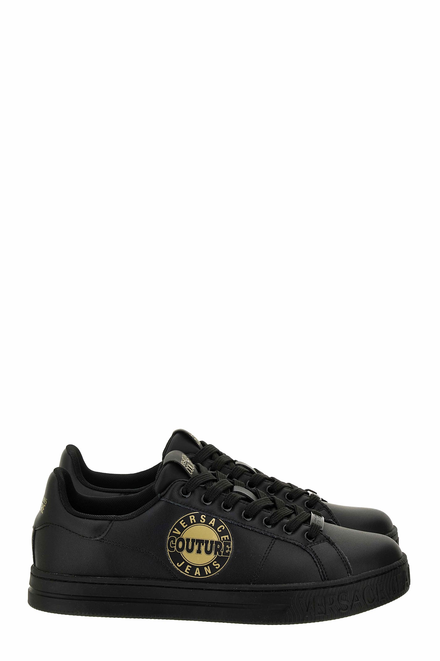 Versace Jeans Couture Logo-plaque Sneakers In Black