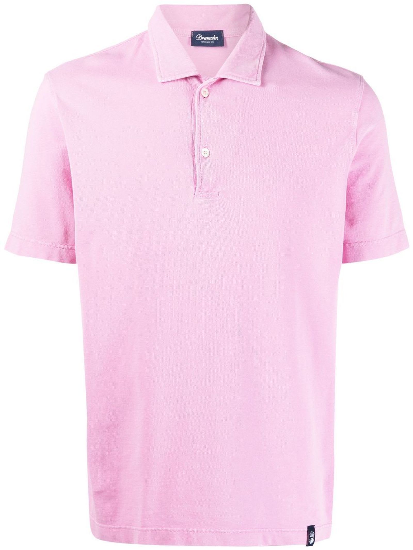 Drumohr Light Pink Cotton Polo Shirt