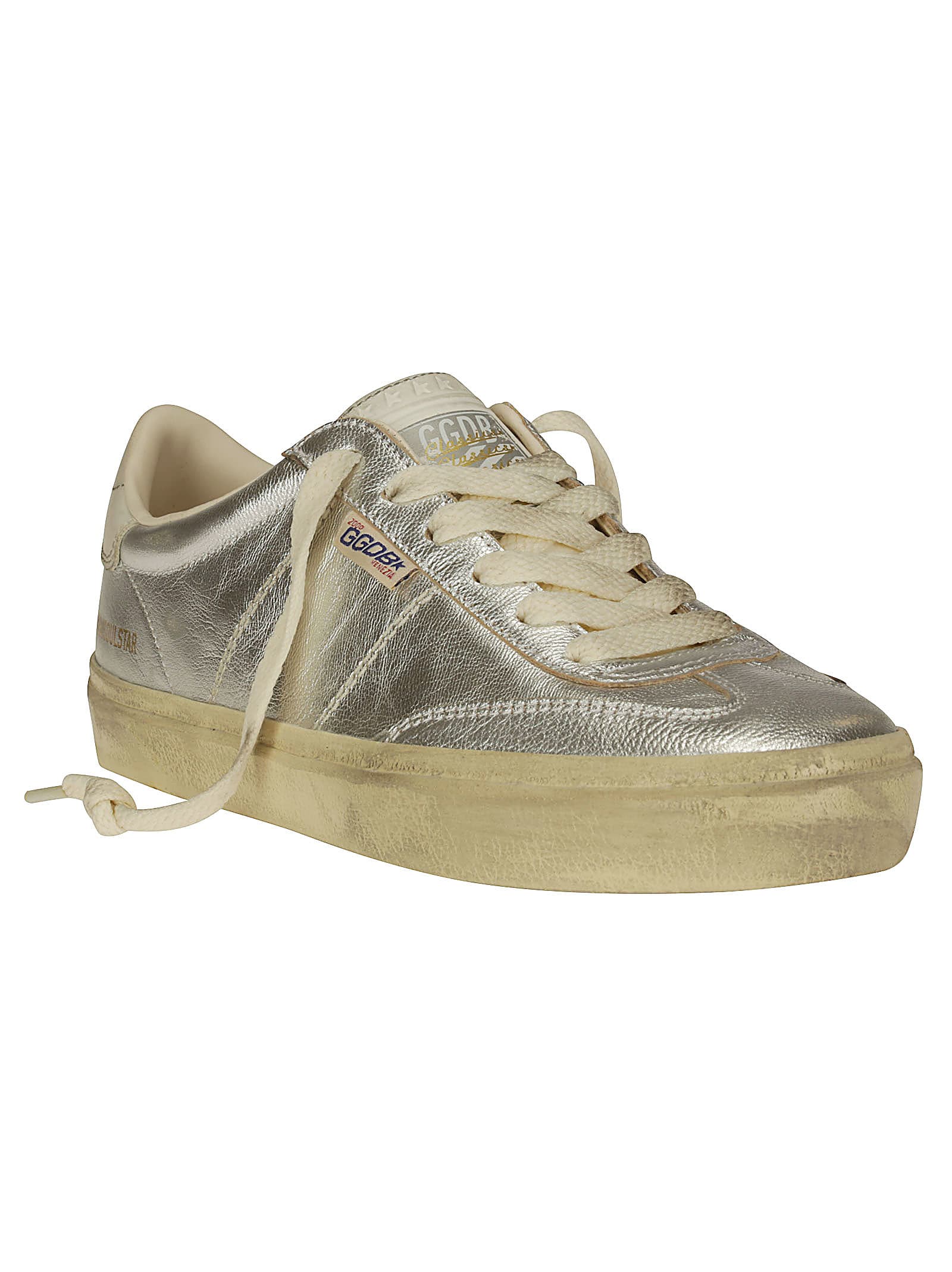 Golden Goose Soul-star Laminated Upper Bio Based Hf Tongue Leat In Silver/white/milk