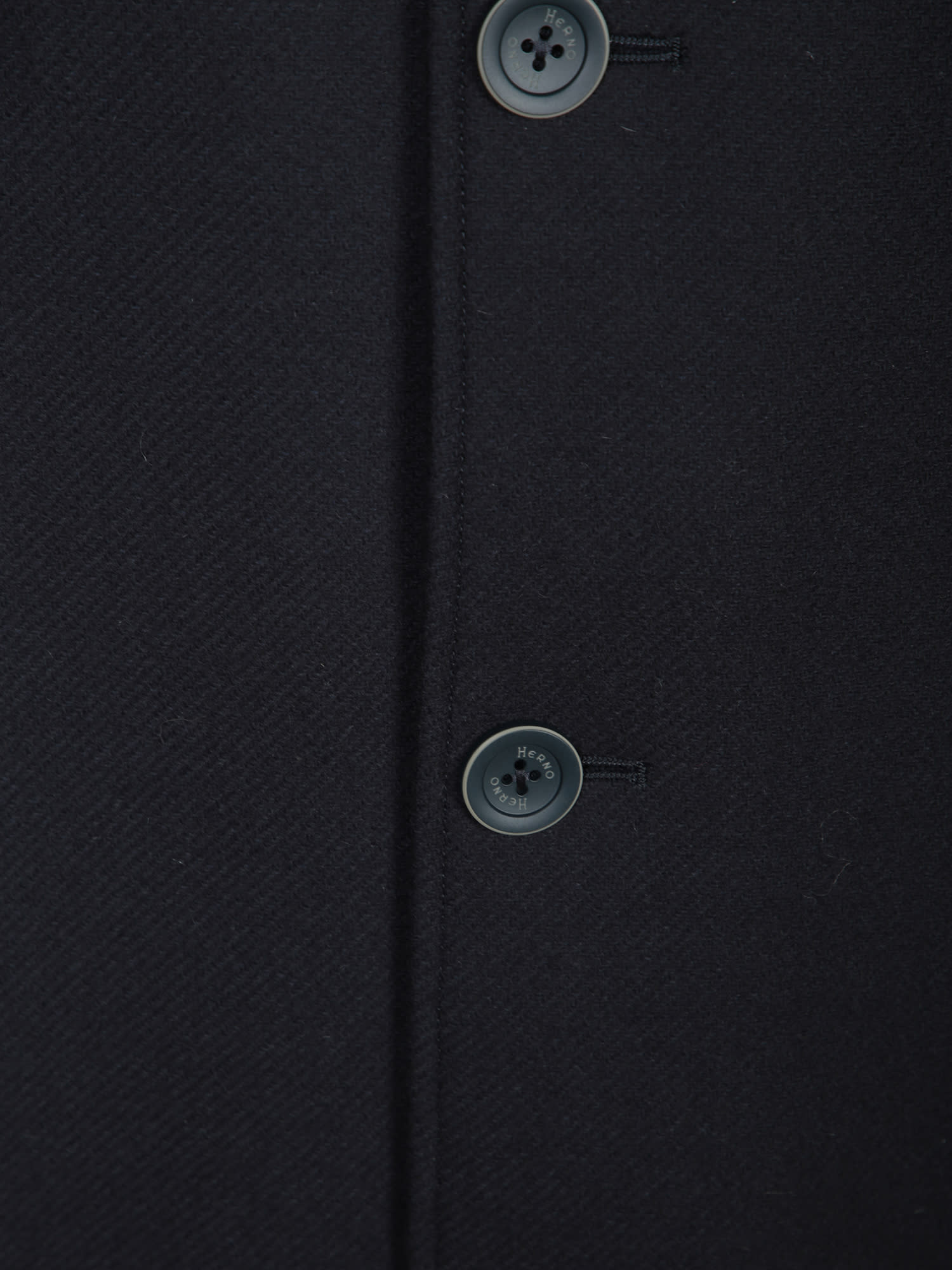 Herno L-blend Coat With Detachable Bib In Blue