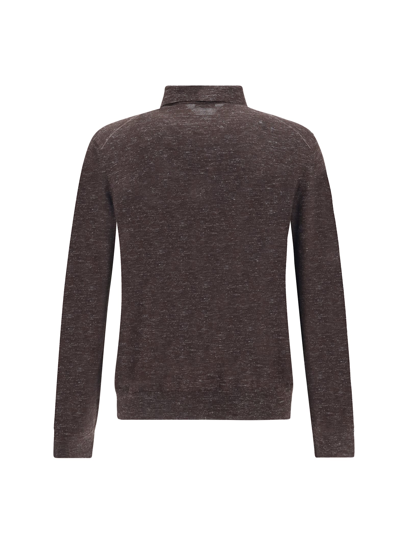 Zegna Silk Long Sleeve Top In Brown