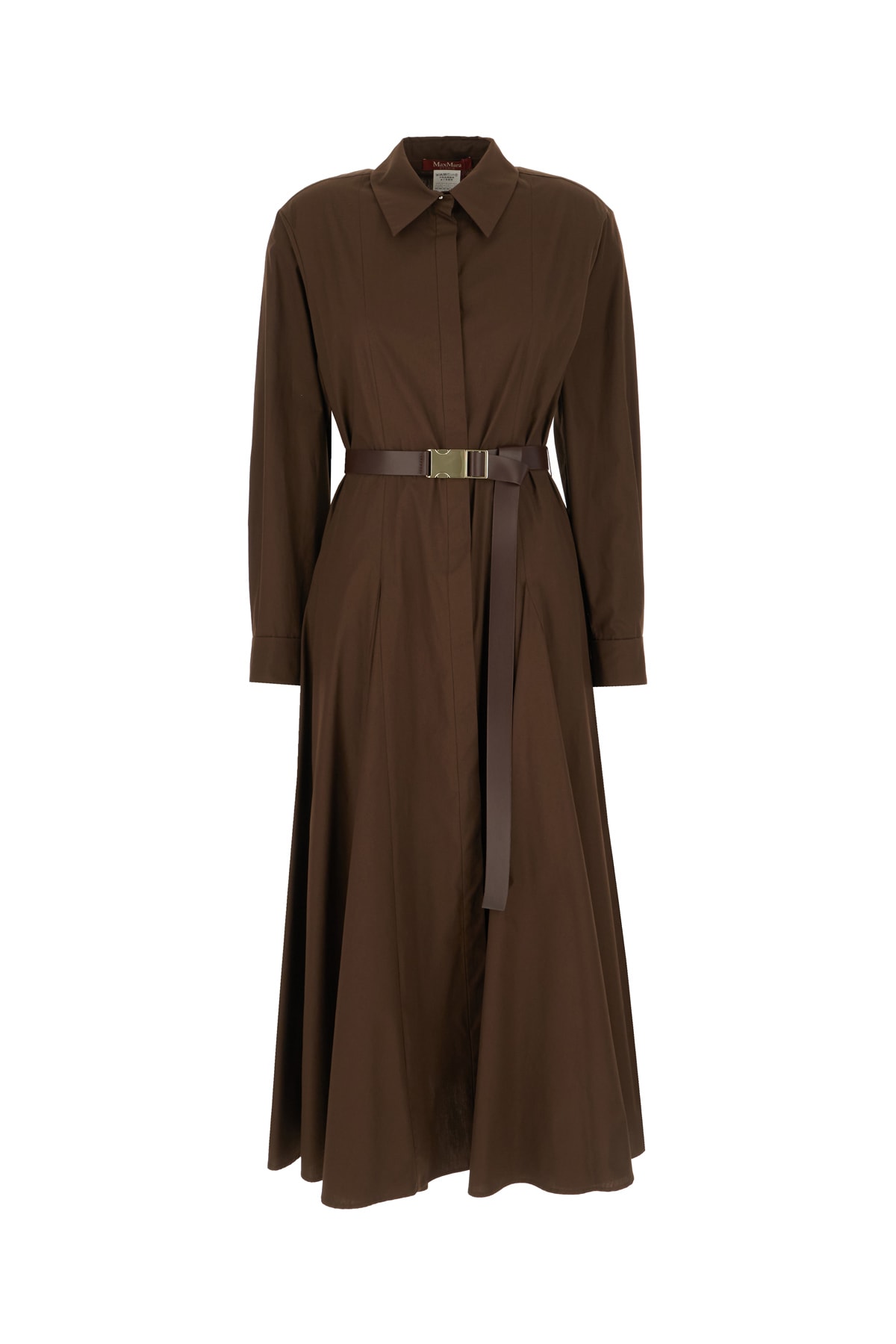 Chocolate Poplin Shirt Dress