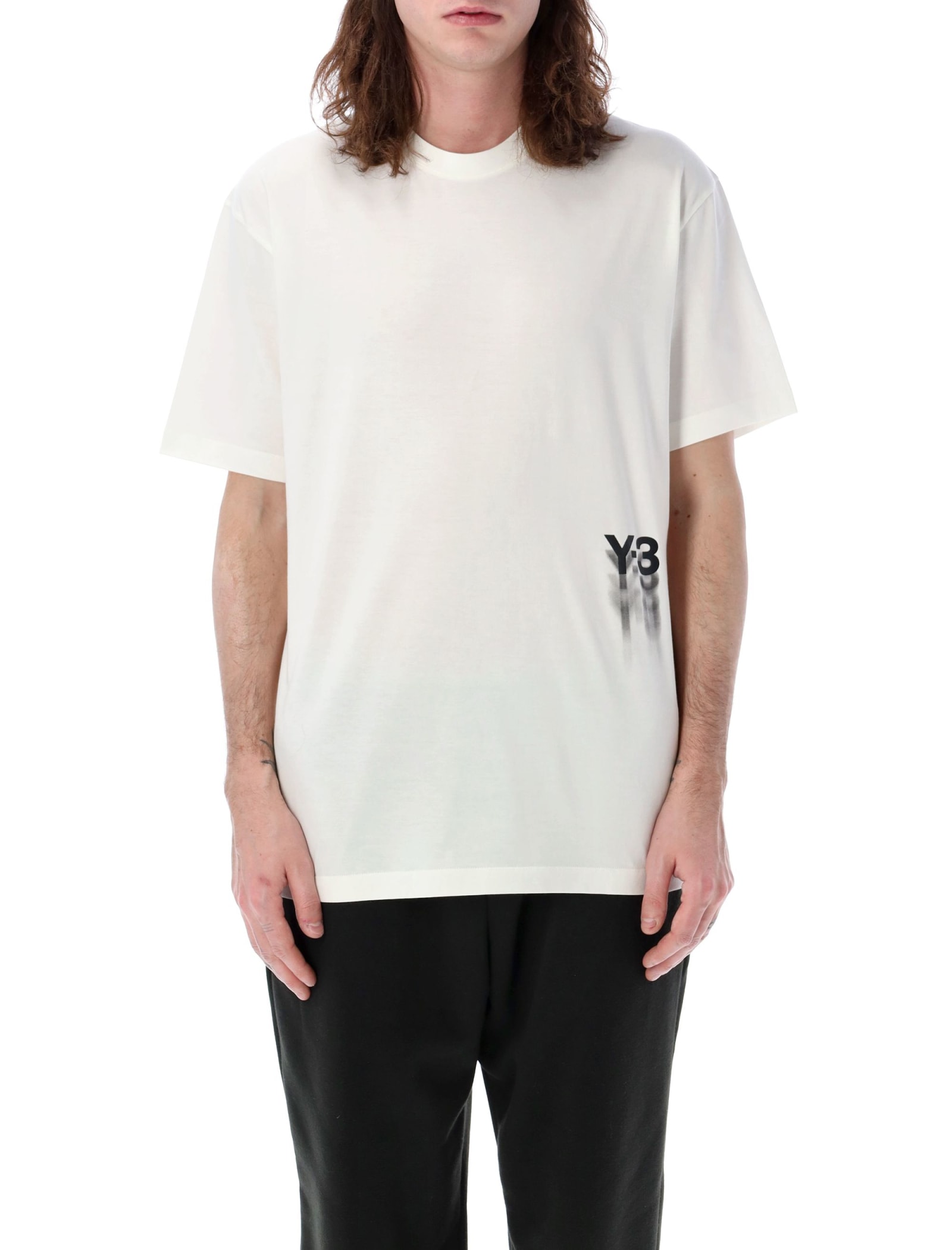 Shop Y-3 Graphic Short Sleeves Tee In White