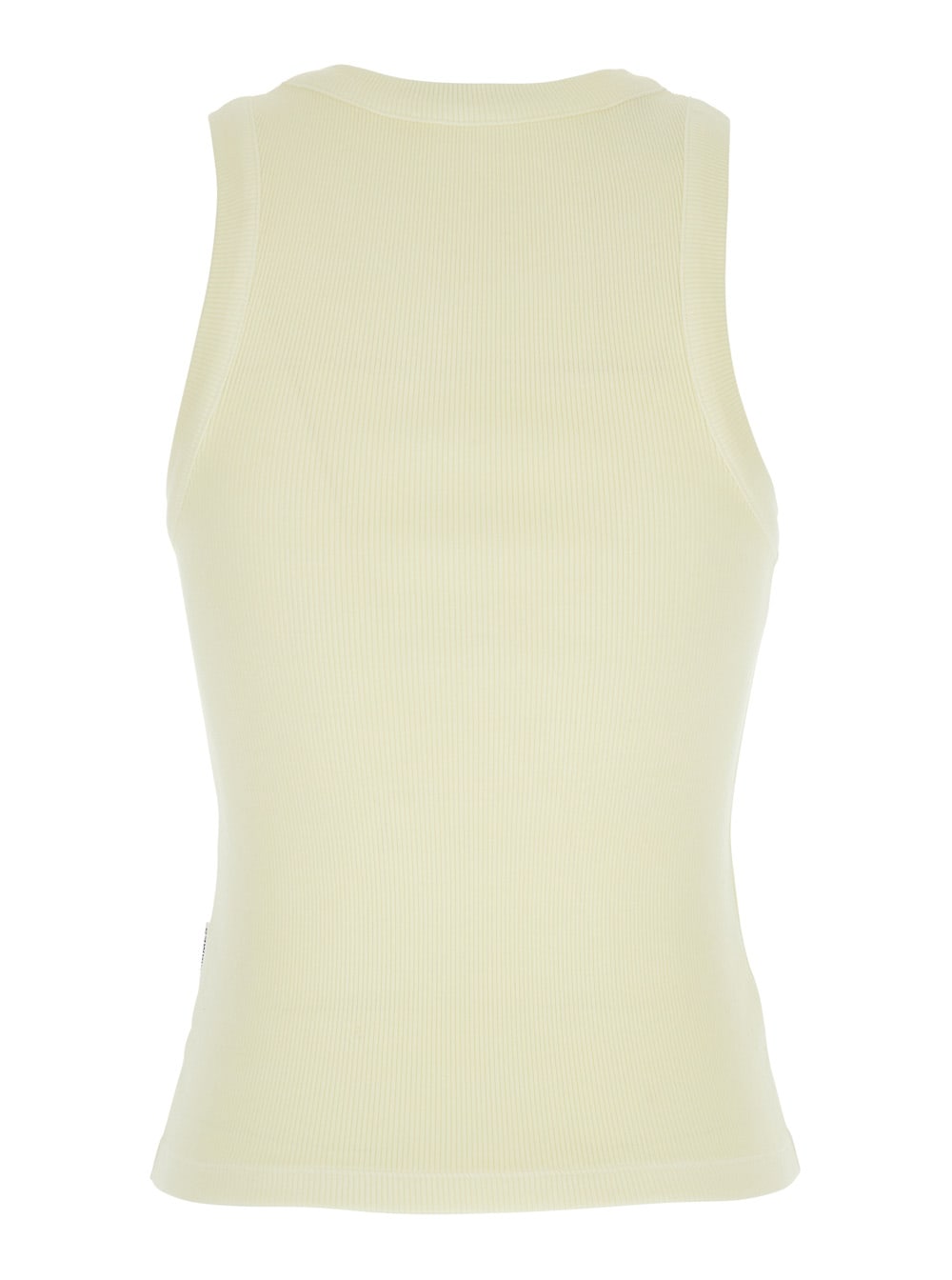 Des_phemmes Des Phemmes Fitted Ribbed Tank Top With Rhinestone Embellishments In Green