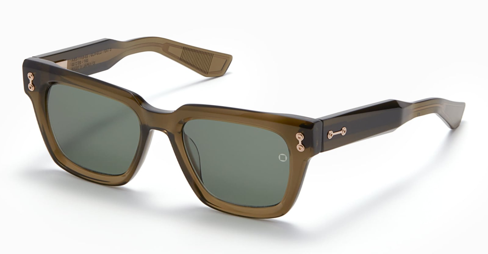 Shop Akoni Pyxis - Crystal Olive / White Gold Sunglasses In Olive Green