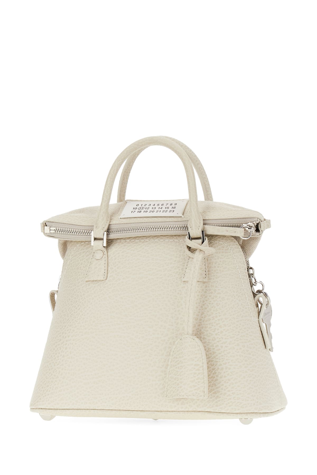 Shop Maison Margiela Ivory Leather Micro 5ac Classique Handbag In H9677