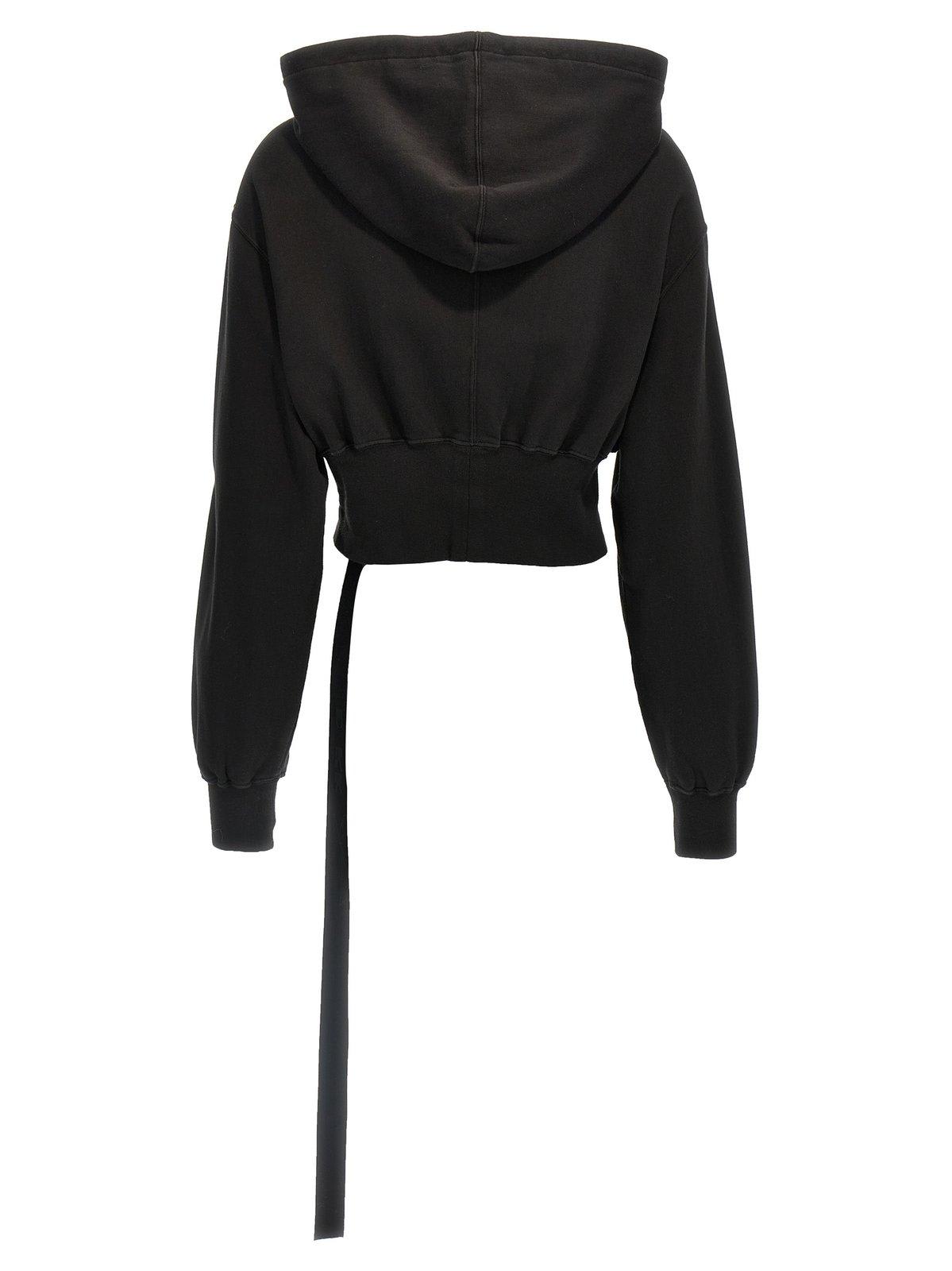 Shop Drkshdw Tatlin Drawstring Cropped Hoodie In Black