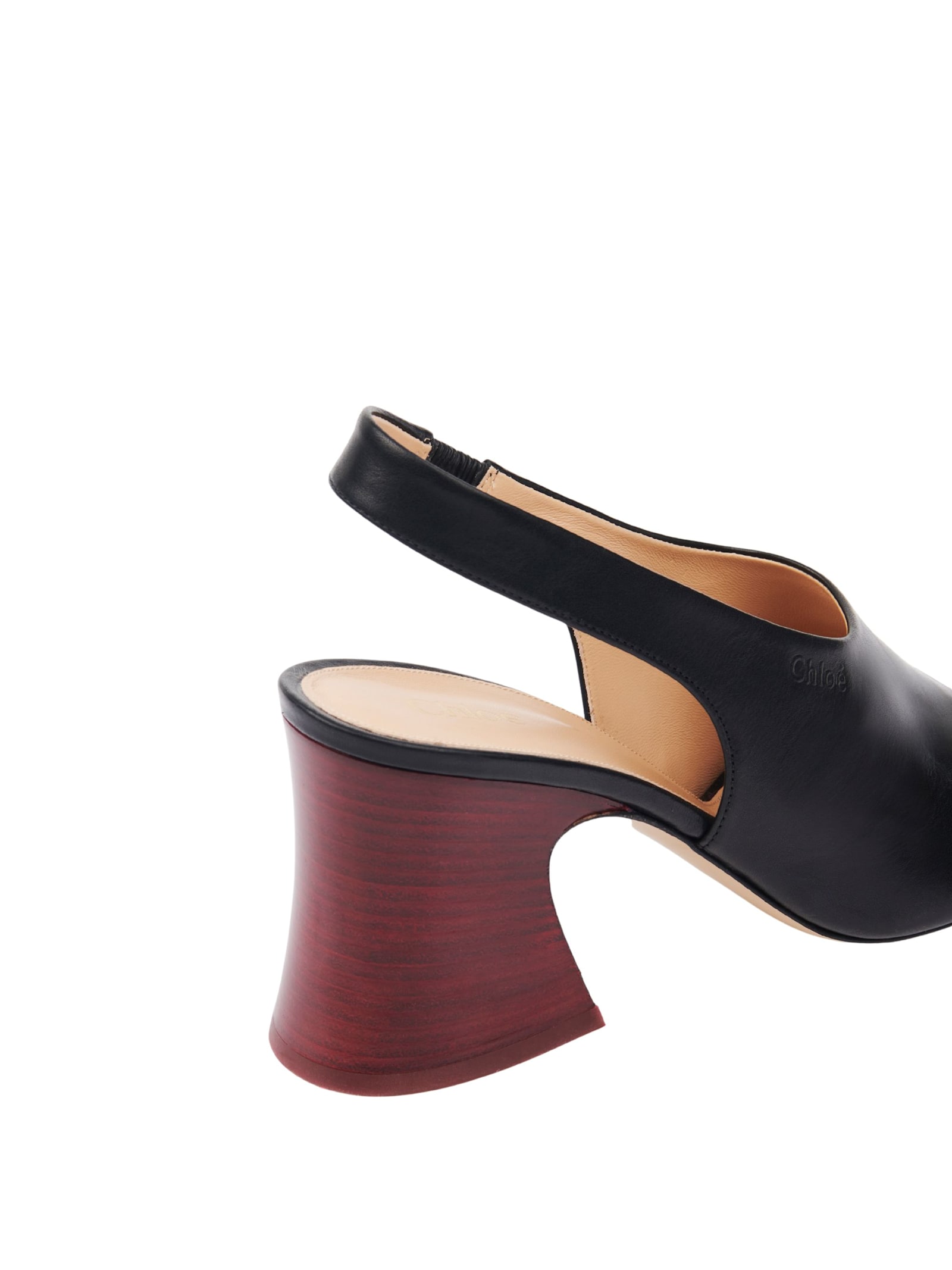 Chloé Chloe Janis 80 Leather Slingback Sandals In Black